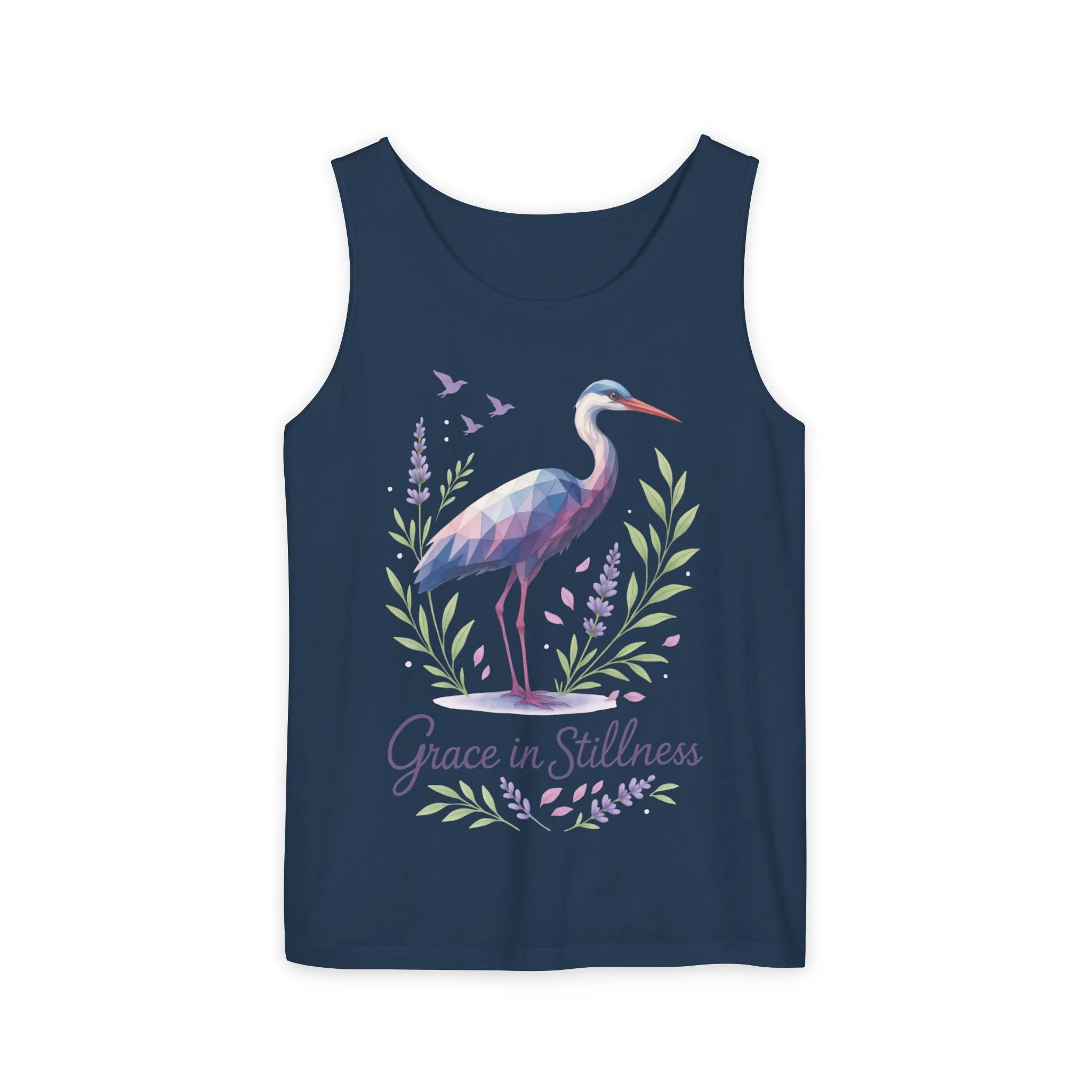 Polygonal Heron Graphic Tank, Womens Artistic Bird Summer Top, Geometric Crane, Bird Lovers Gift, Yoga Shirt, Fitness Apparel, Casual Wear - Image 19