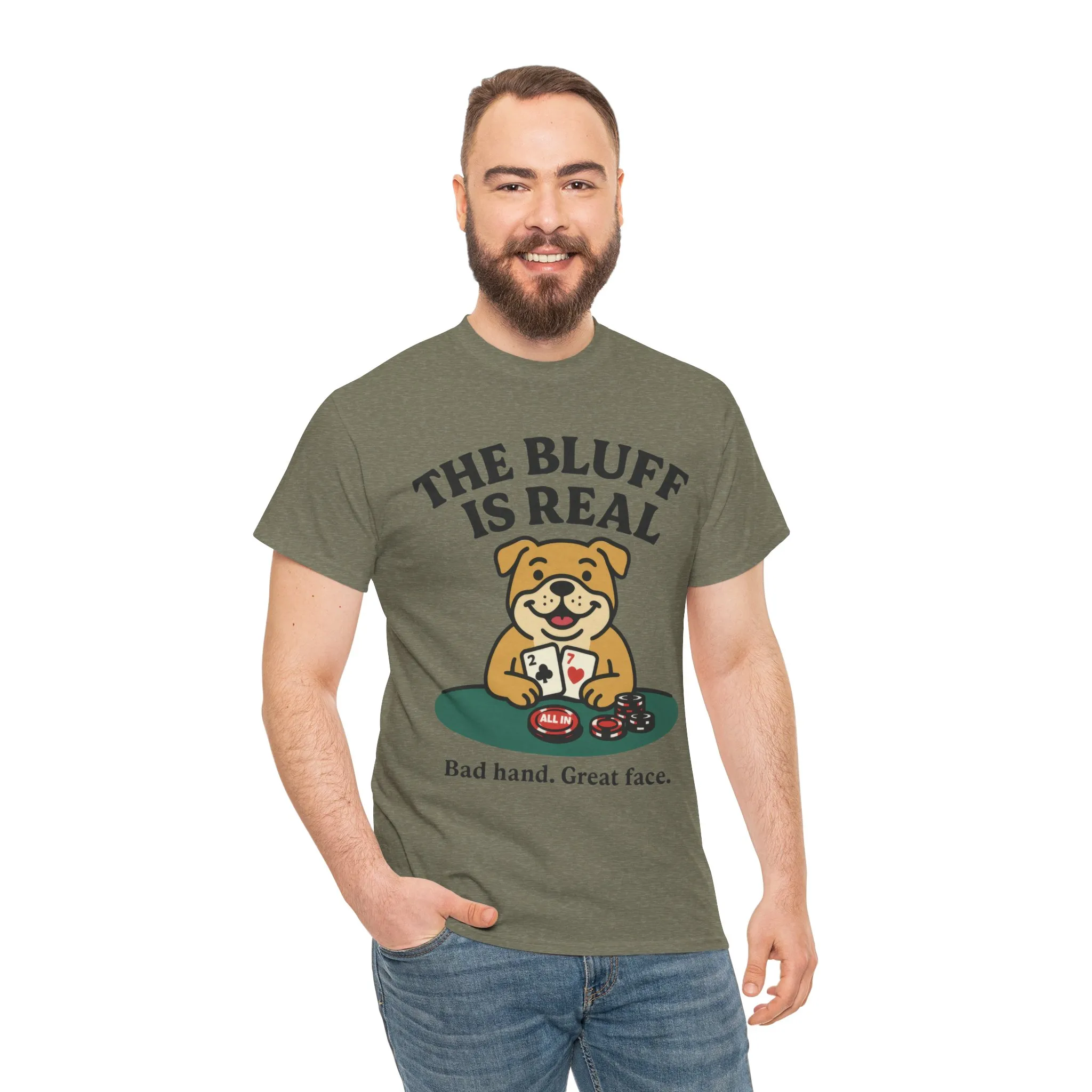 Funny Dog Poker Tee, The Bluff is Real, Animal Lover Gift, Unisex Casino Humor Gift, Poker Night Apparel, Cute Pet Humor T-Shirt - Image 6