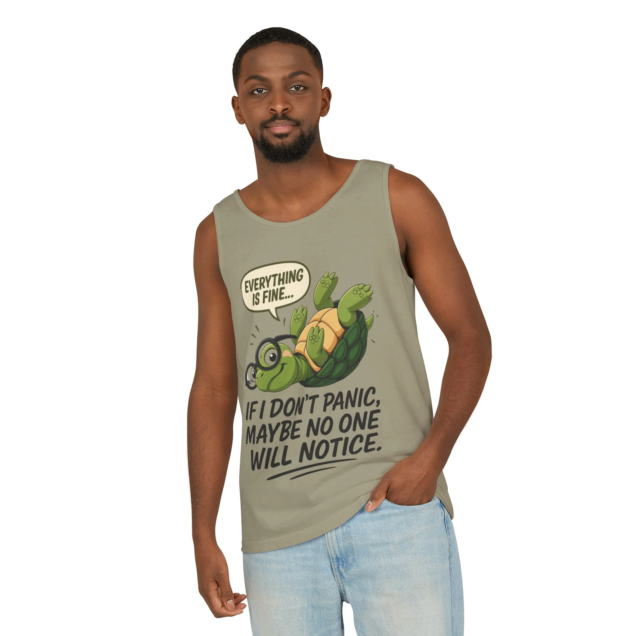 Mens Funny Turtle Graphic Tank Top, Summer Apparel, Gift for Animal Lovers, Beach Day Essentials, Mens Casual Wear, Relaxed Vibes - Image 4