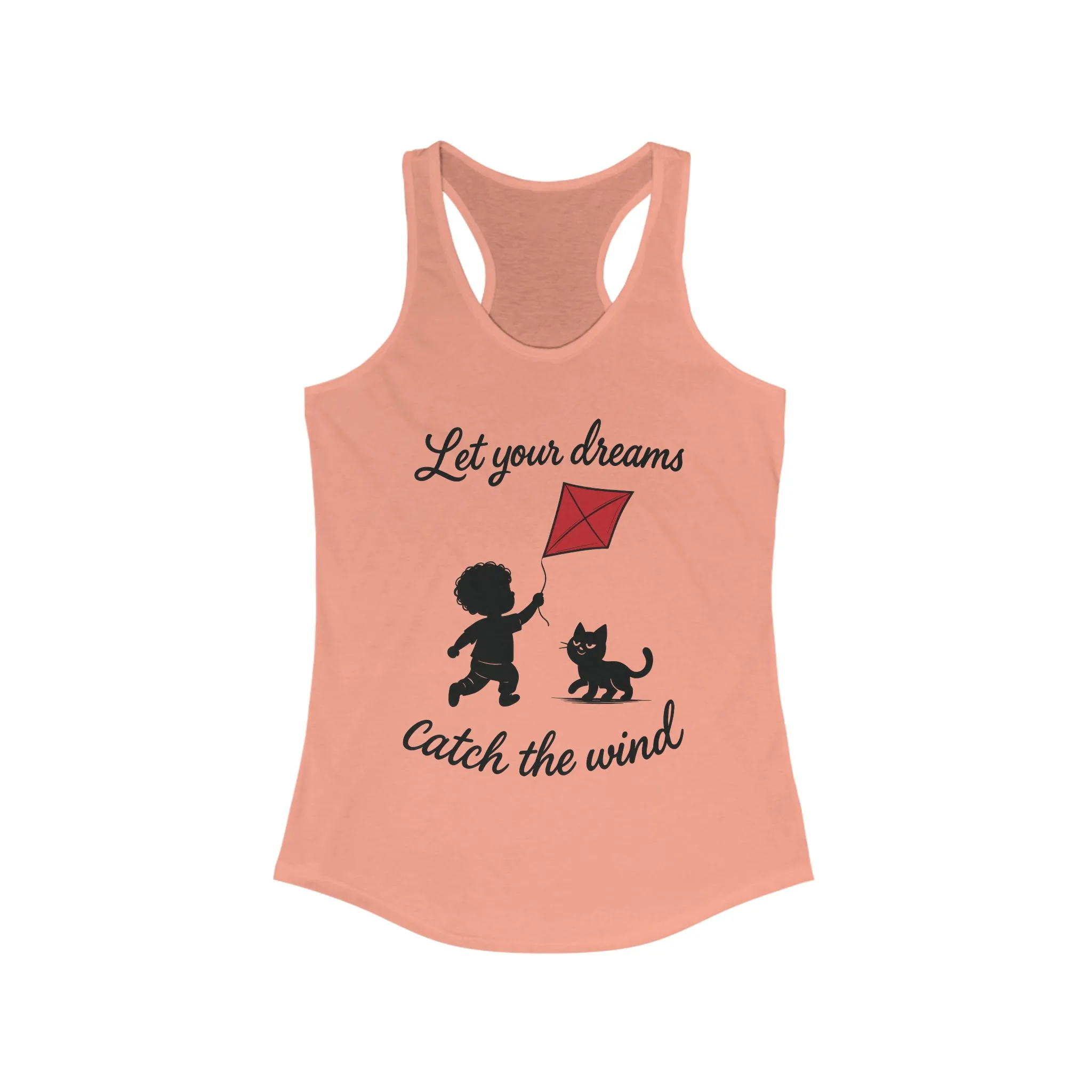 Inspirational Women's Racerback Tank - "Let Your Dreams Catch the Wind" - Motivational Workout Top, Summer Wear, Gift for Dreamers - Image 5