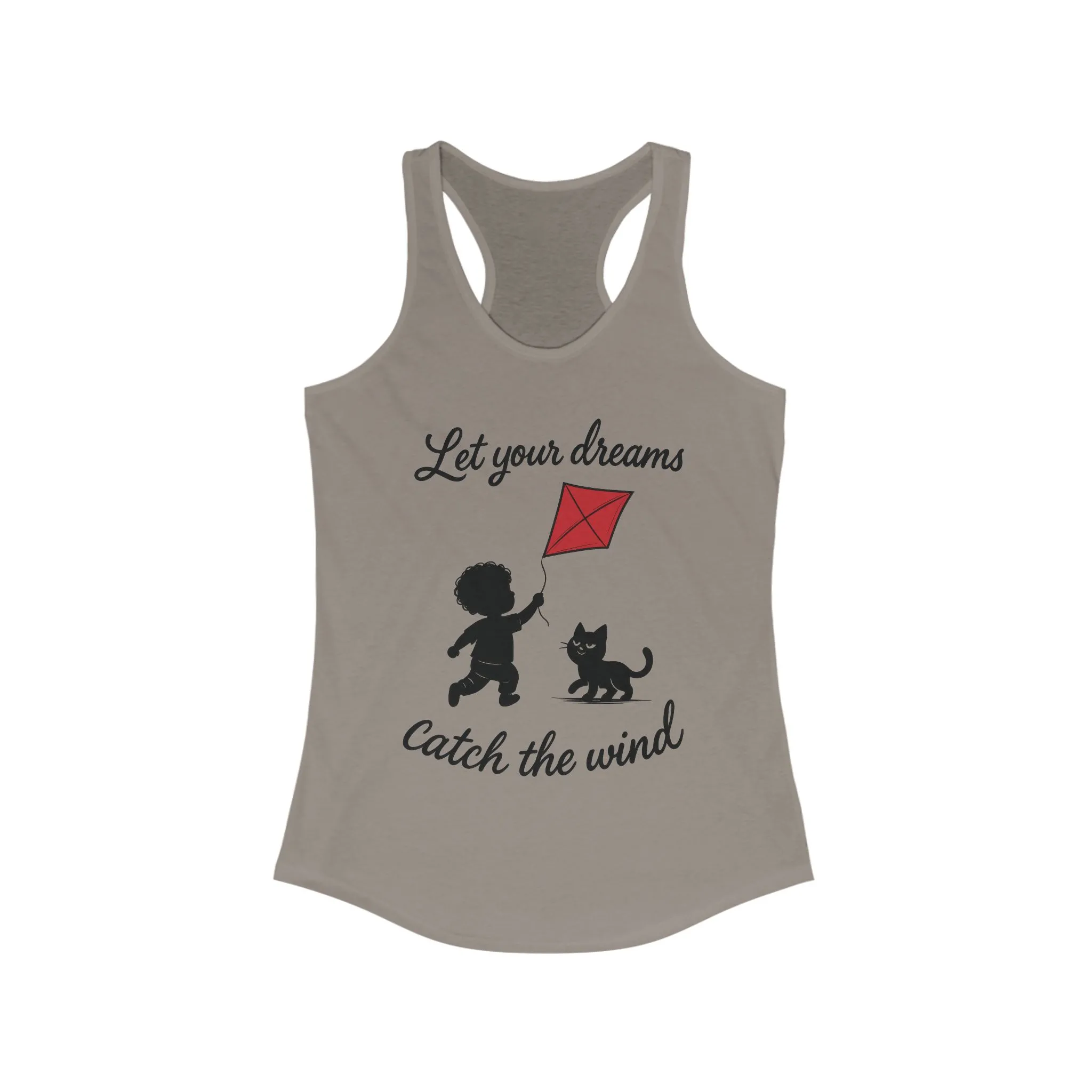 Inspirational Women's Racerback Tank - "Let Your Dreams Catch the Wind" - Motivational Workout Top, Summer Wear, Gift for Dreamers - Image 9