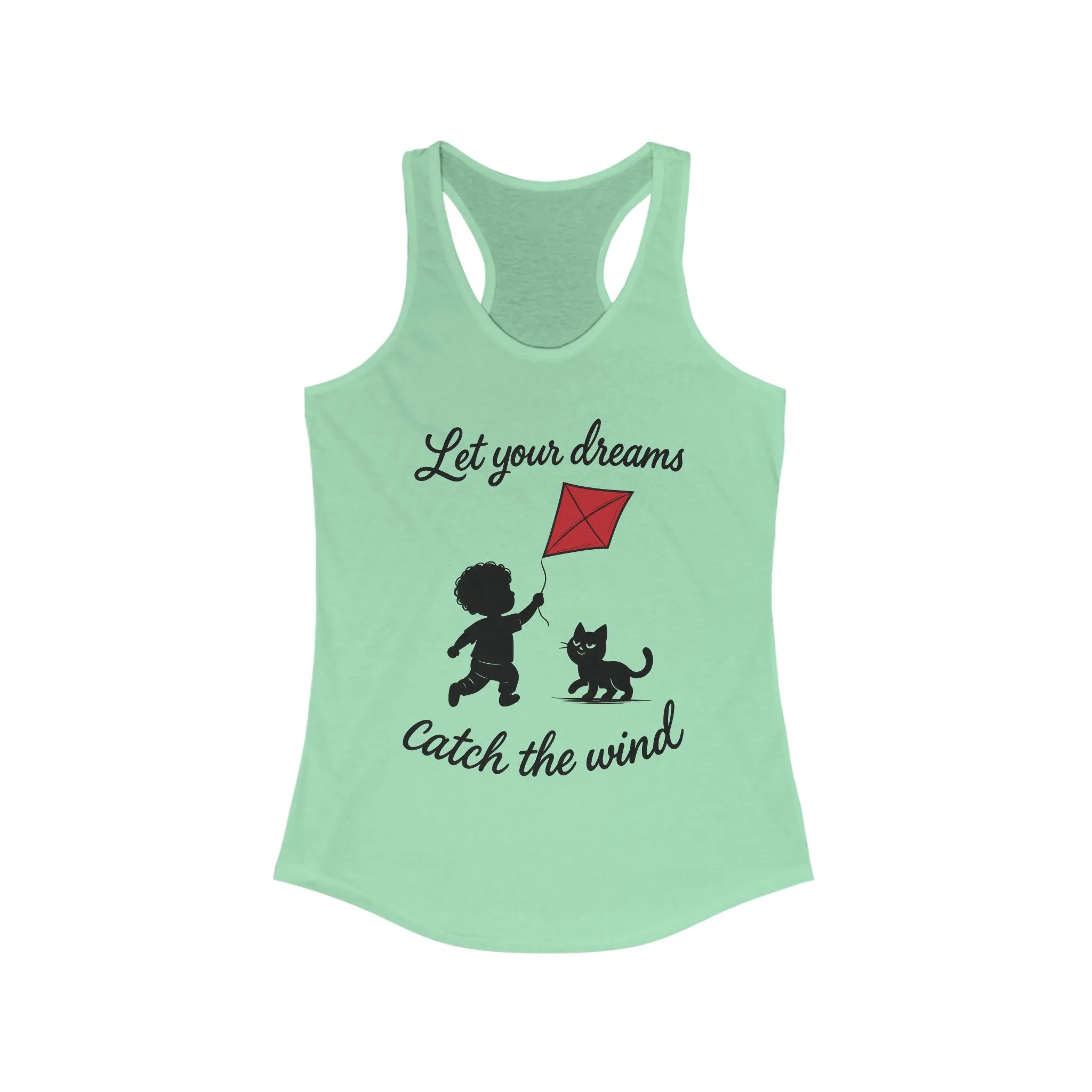 Inspirational Women's Racerback Tank - "Let Your Dreams Catch the Wind" - Motivational Workout Top, Summer Wear, Gift for Dreamers - Image 11