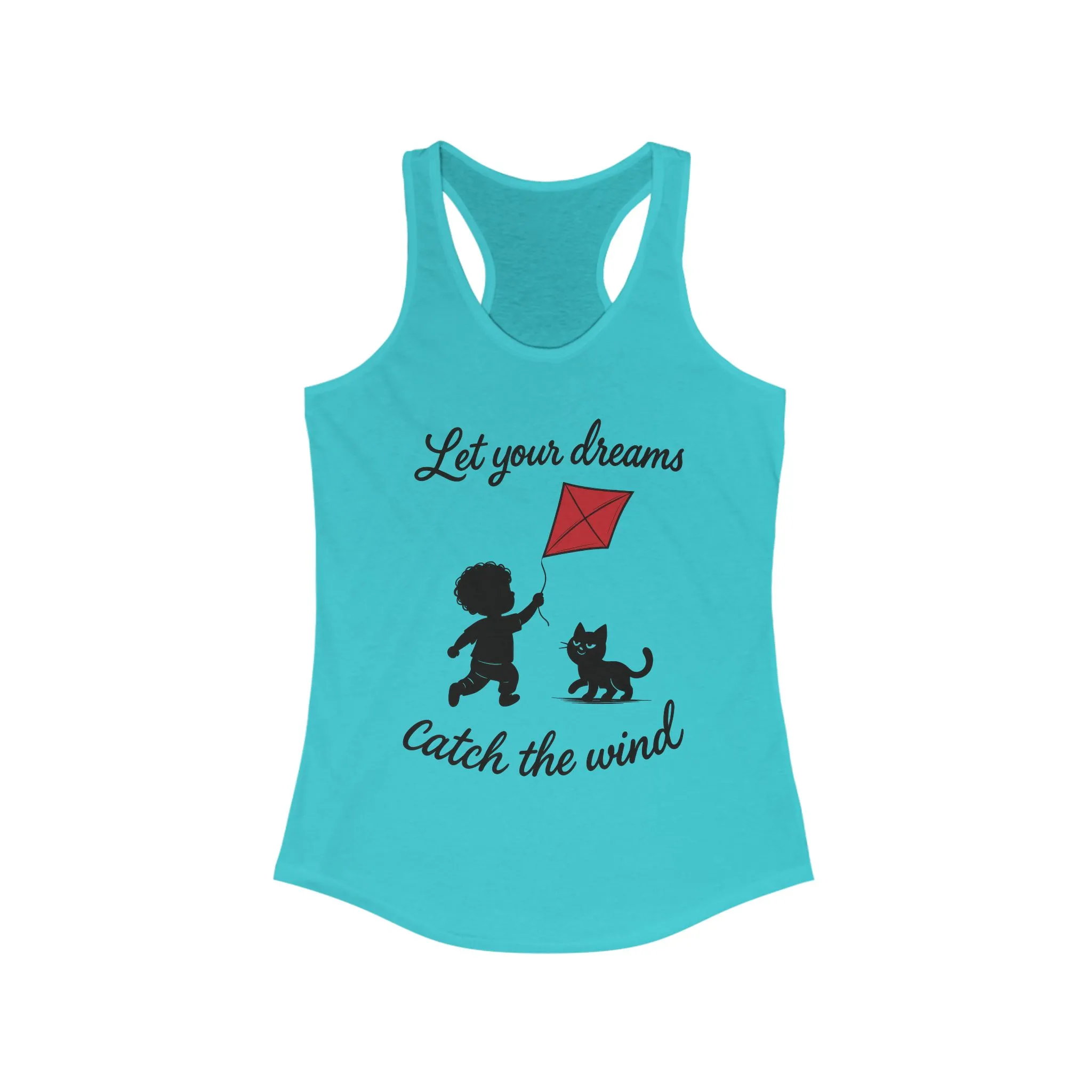 Inspirational Women's Racerback Tank - "Let Your Dreams Catch the Wind" - Motivational Workout Top, Summer Wear, Gift for Dreamers - Image 13