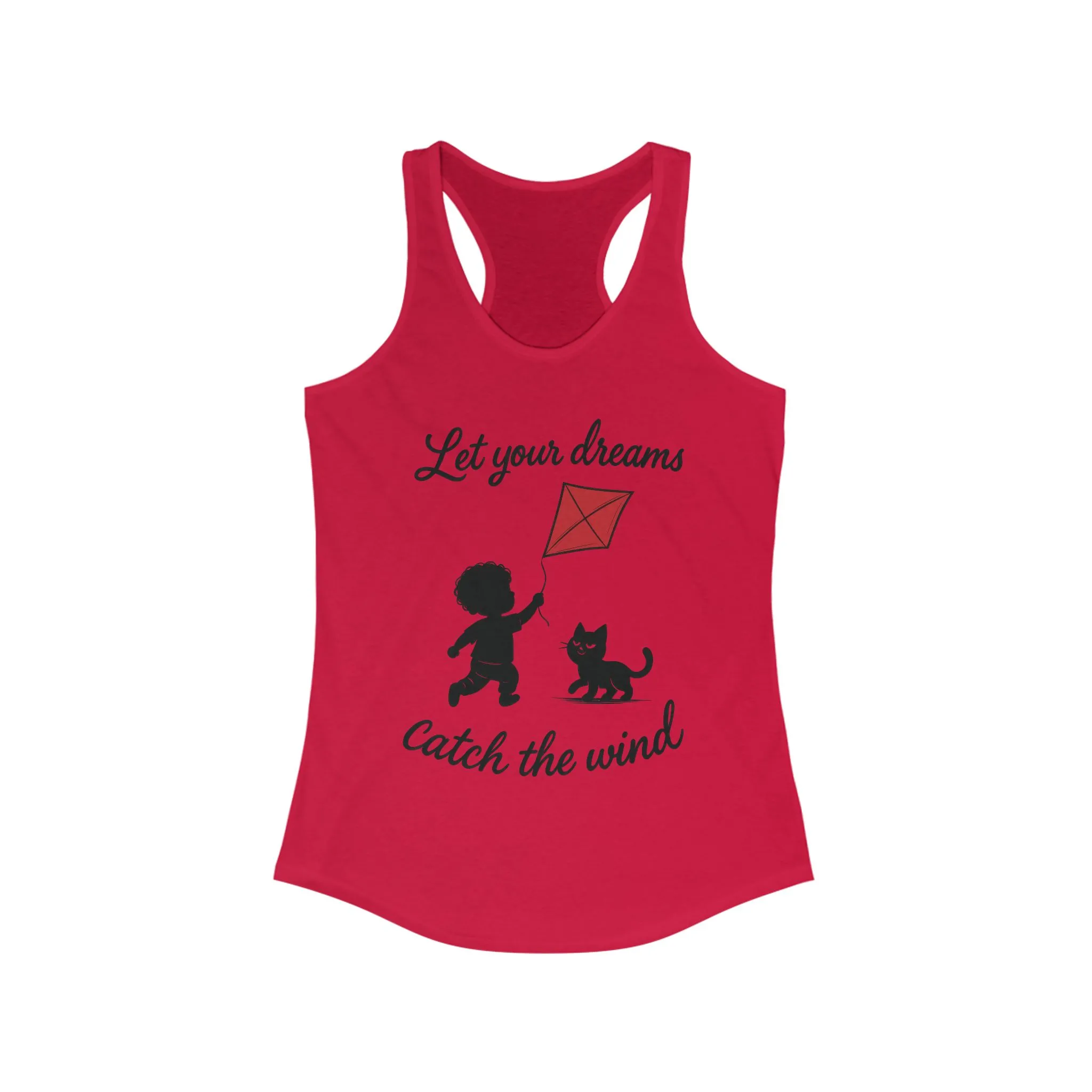 Inspirational Women's Racerback Tank - "Let Your Dreams Catch the Wind" - Motivational Workout Top, Summer Wear, Gift for Dreamers - Image 15