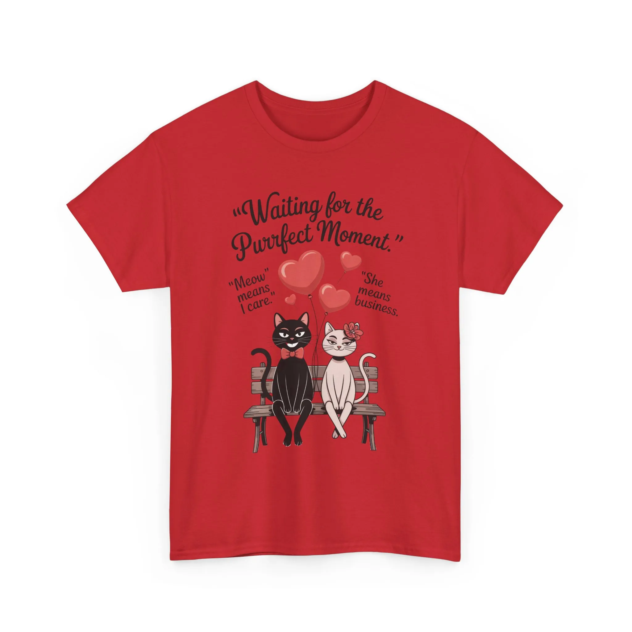 Cute Cat Lovers Tee, Unisex Heavy Cotton Tee for Pet Owners, Funny Cat Shirt, Gift for Cat Lovers, Casual T-Shirt, Animal Art Tee - Image 28
