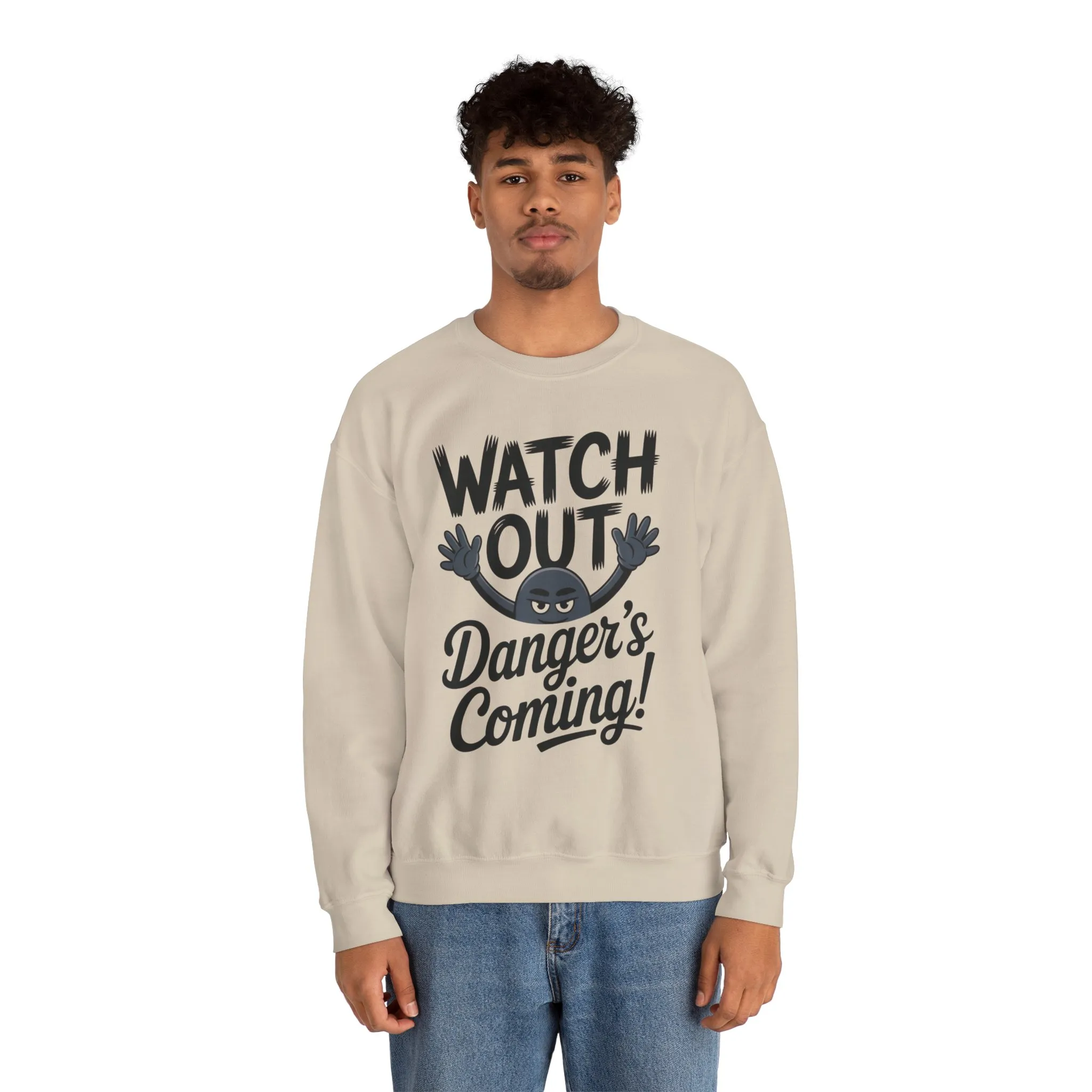 Mens Casual Crewneck Sweatshirt with Warning Message, Funny Gift for Friends, Cozy Layer for Everyone, Great for Halloween, Fall - Image 8