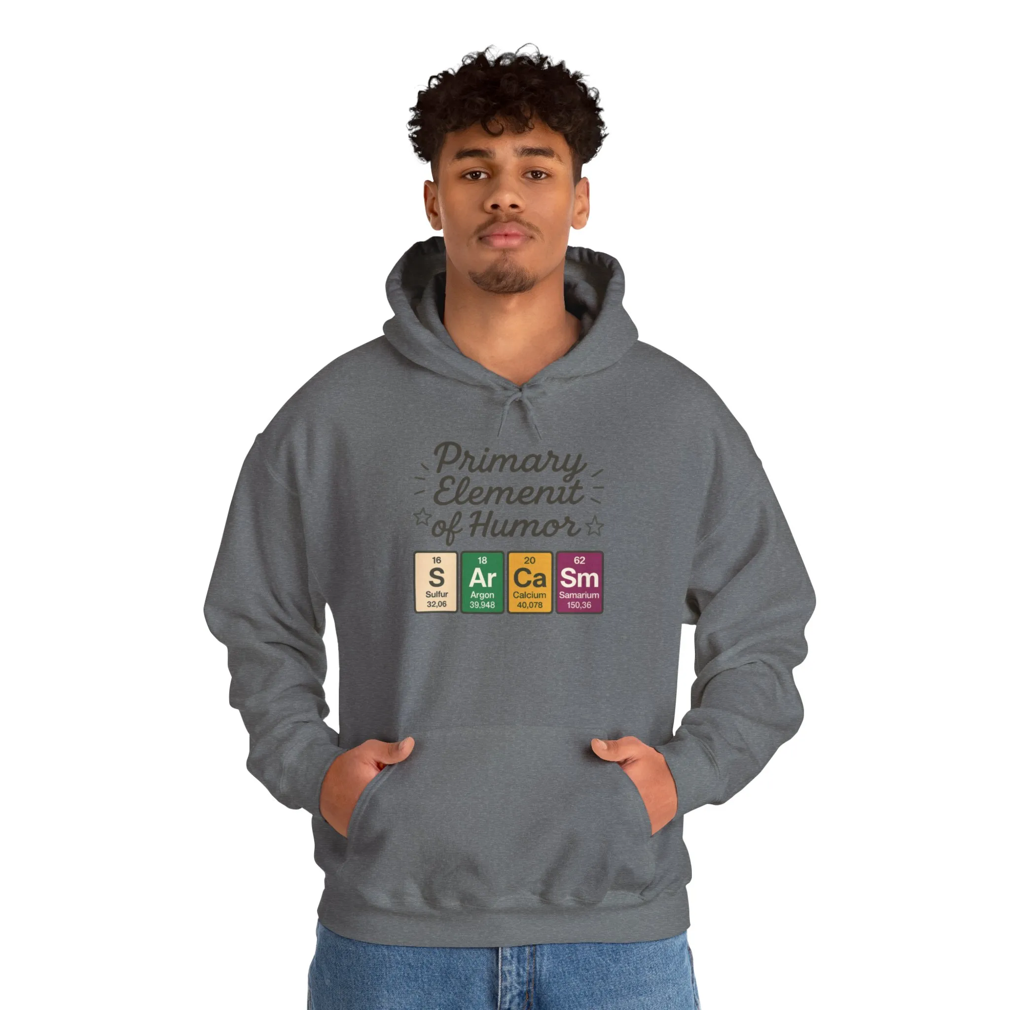 Sarcasm Hoodie for Men, Funny Nerd Hoodie, Primary Element of Humor Sweatshirt, Science Lover Gift for Him, Sarcastic Humor Apparel - Image 15