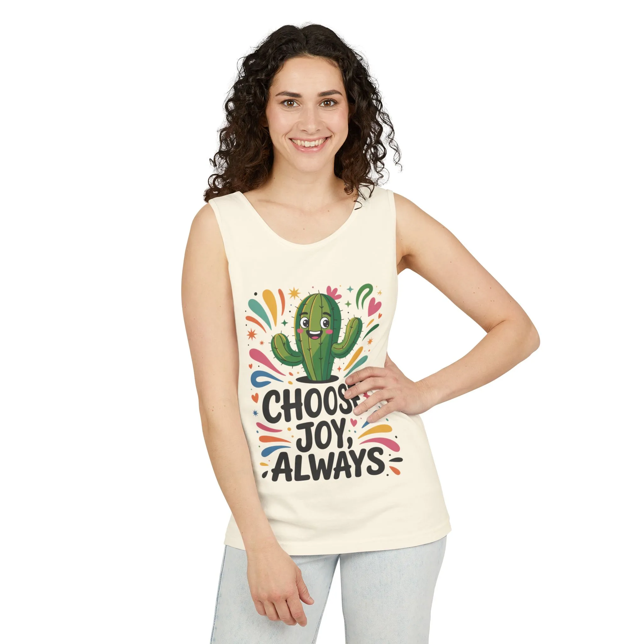 Joyful Cactus Womens Tank Top, Choose Joy Always, Summer Tank, Casual Wear, Gift for Friends, Trendy Top, Vacation Outfit - Image 9