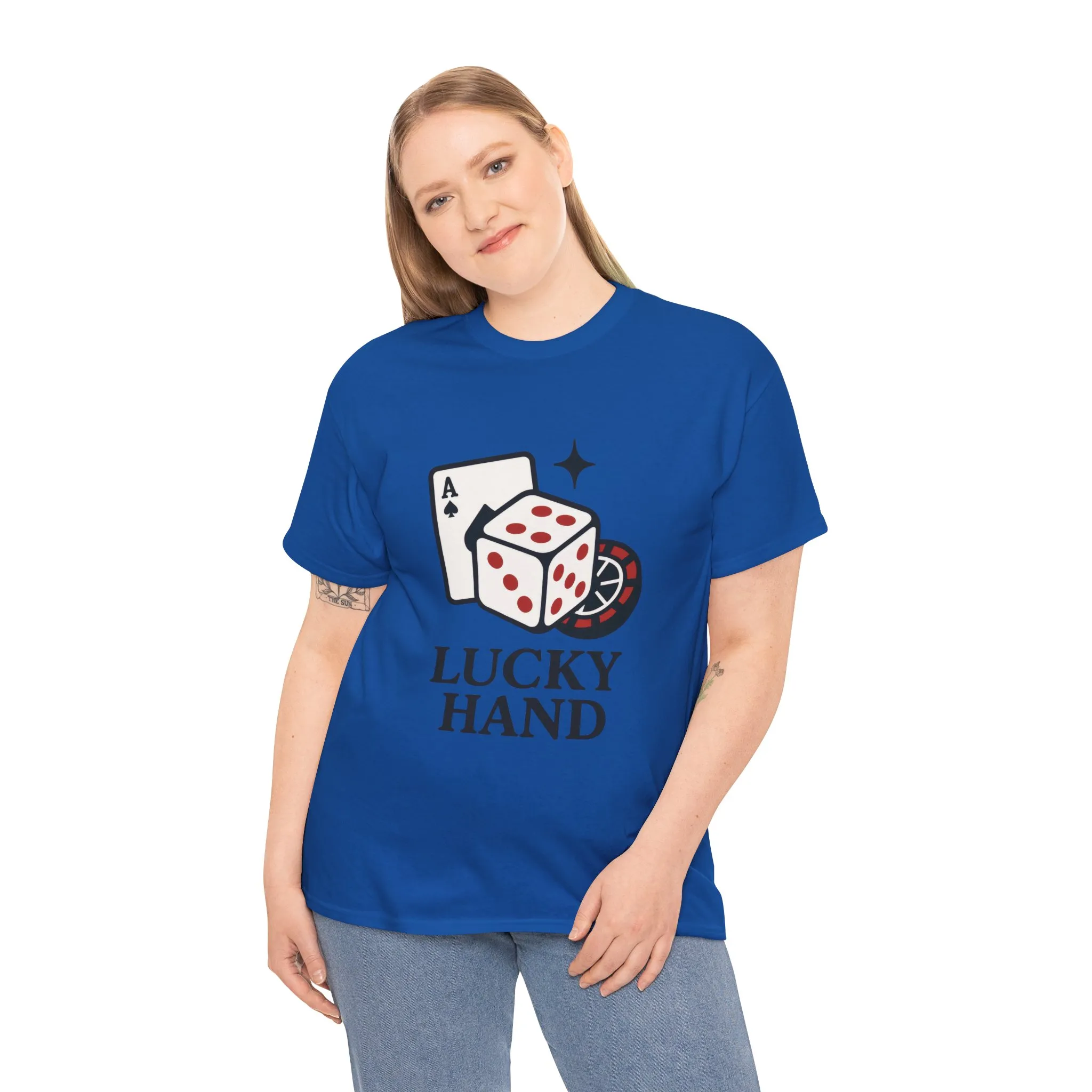 Lucky Hand Unisex Heavy Cotton Tee, Gambling Shirt, Casino Wear, Good Luck Gift, Poker T-Shirt, Casual Vintage Style - Image 13
