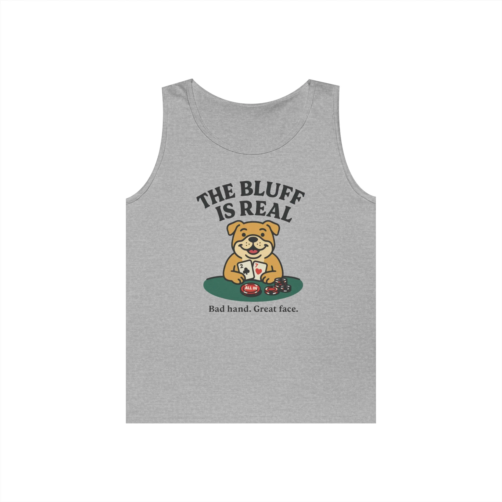 Funny Dog Poker Tank Top, The Bluff is Real Tee, Animal Lover Gift, Unisex Casino Humor Gift, Poker Night Apparel, Cute Pet Humor T-Shirt - Image 7