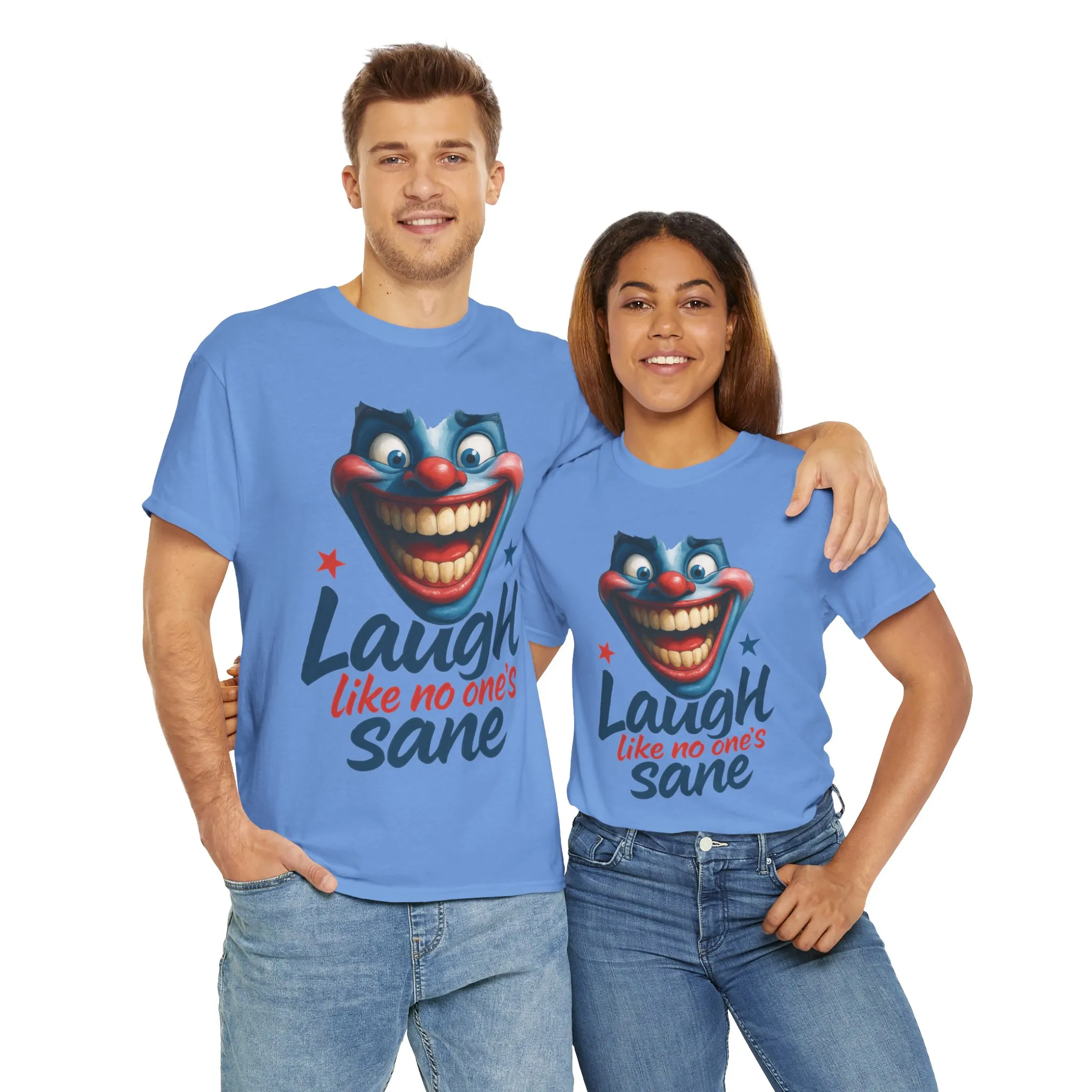 Funny Clown Face Unisex Heavy Cotton Tee, Creepy Clown Face T-Shirt, Humor T-Shirt,Clown Theme Shirt, Funny Horror Graphic Tee - Image 30