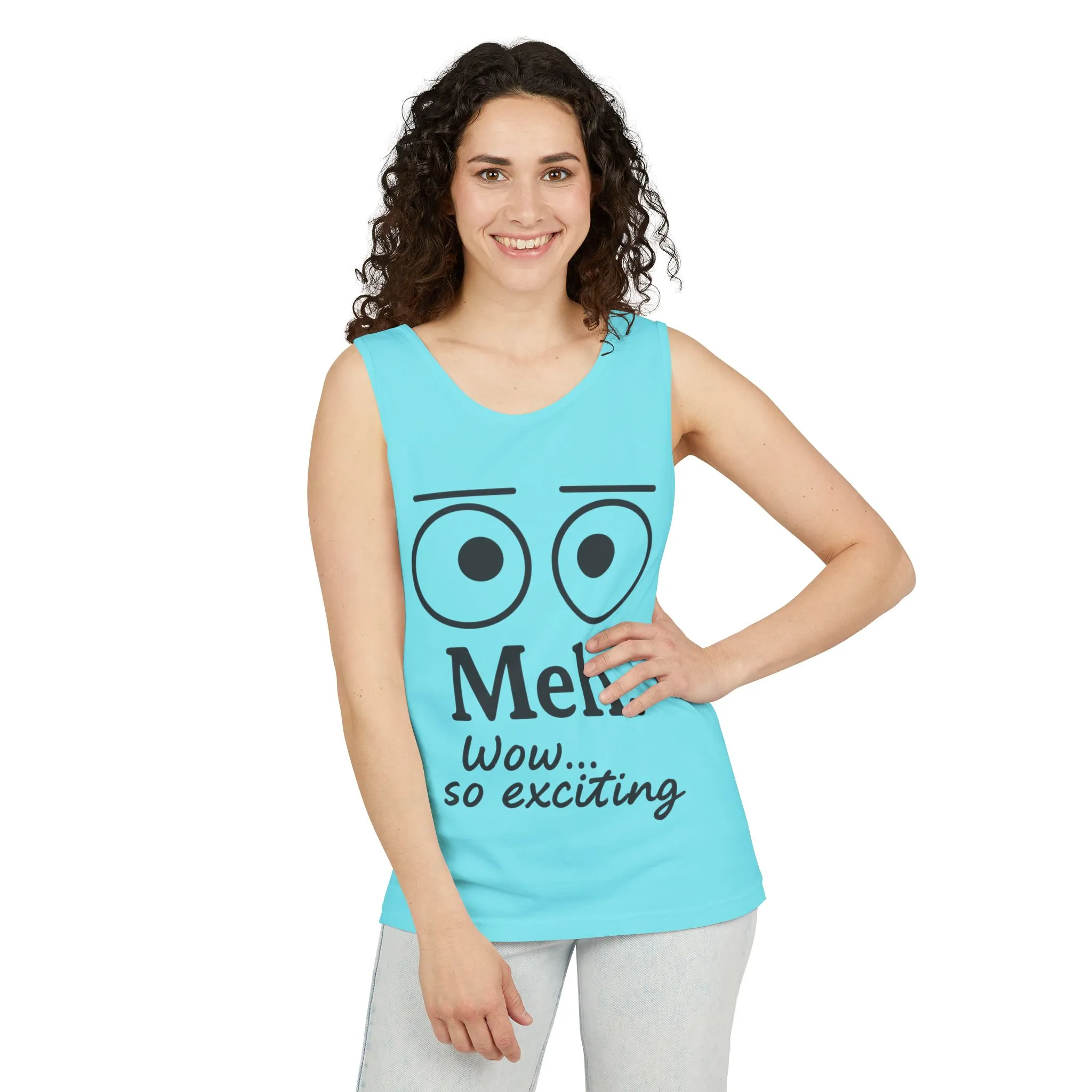 Womens Funny Graphic Tank Top with 'Meh. Wow... so exciting' Quote, Casual Wear, Summer Apparel, Gift for Friends, Humor Tank - Image 45