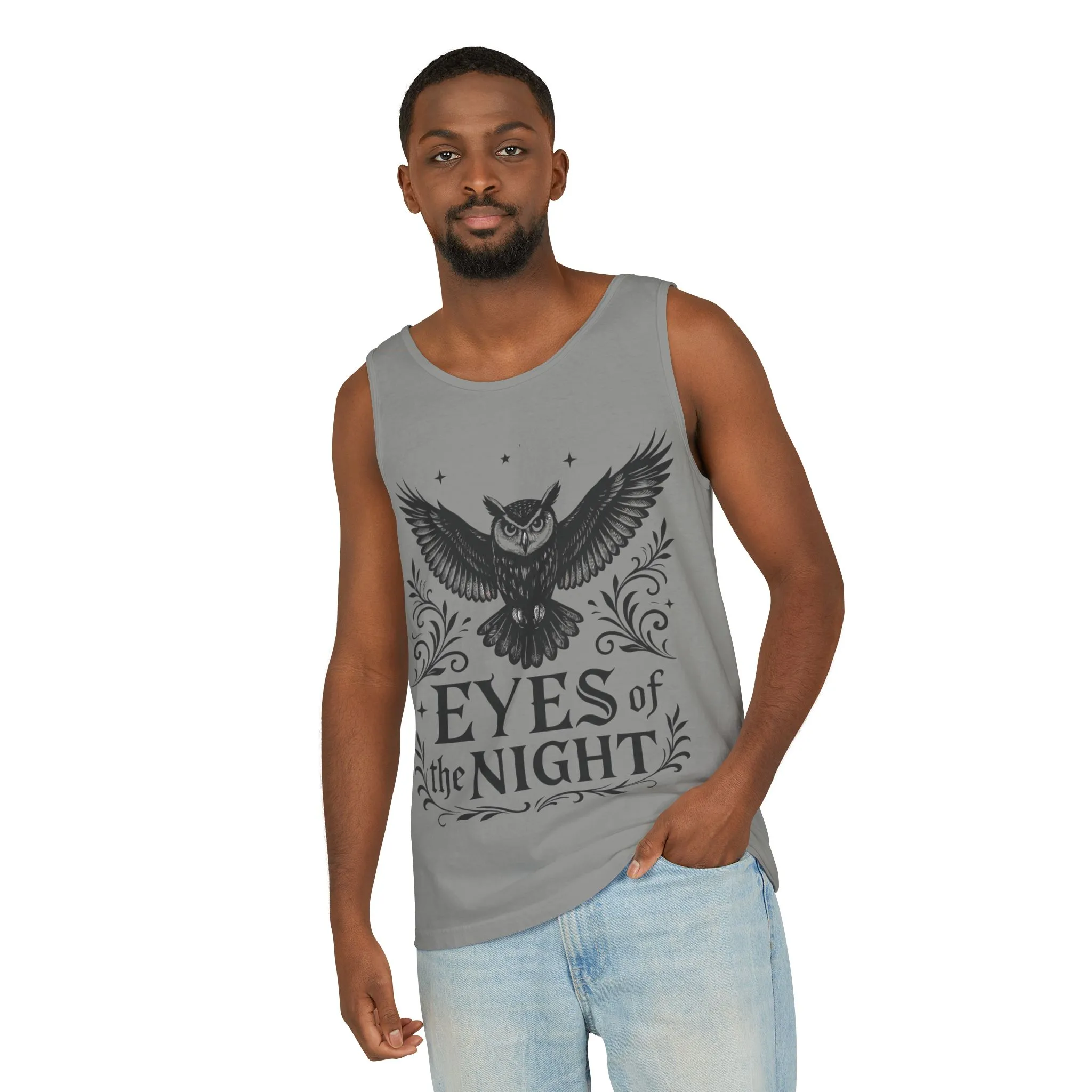 Eyes of the Night Owl Tank Top, Mens Summer Wear, Boho Aesthetic, Festival Outfit, Nature Lover Gift, Halloween Apparel - Image 35