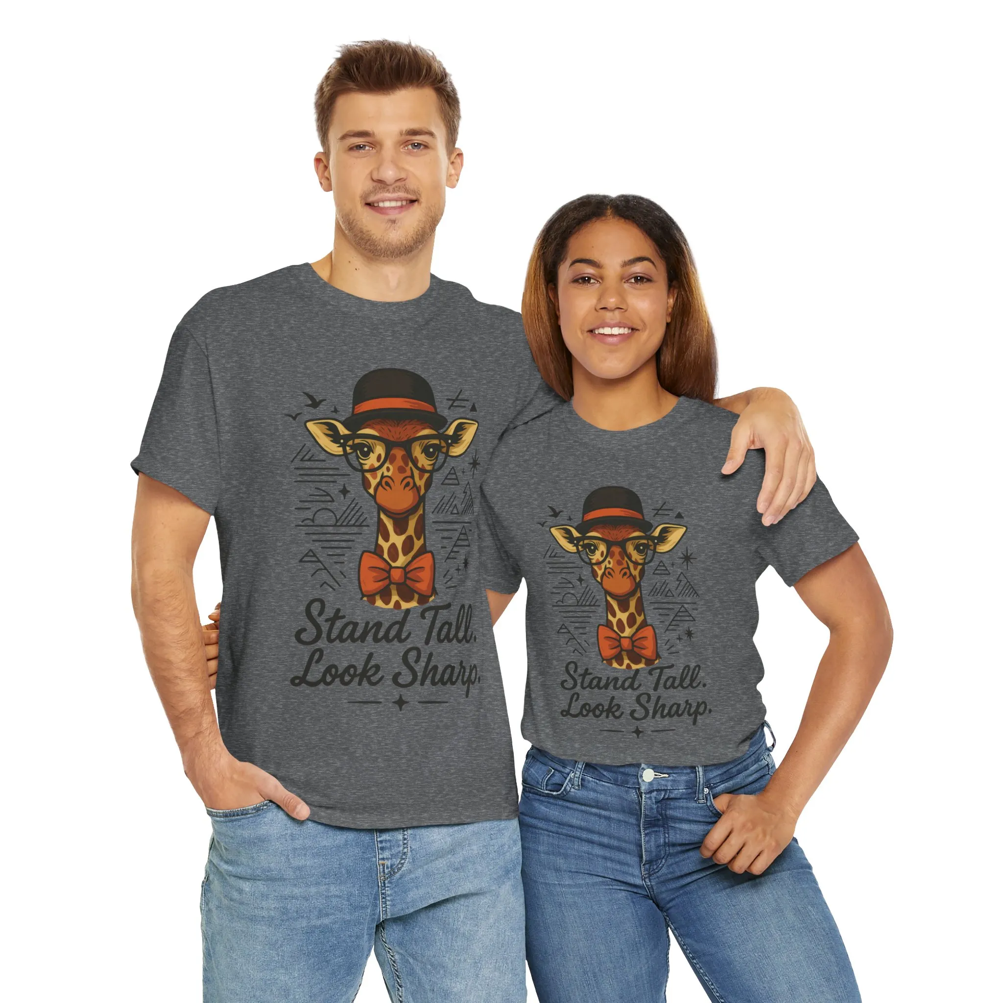 Hipster Giraffe T-Shirt with Hat and Glasses, Whimsical Giraffe Tee, Fun Gift, Cute Graphic Shirt, Unisex Heavy Cotton Tee - Image 22