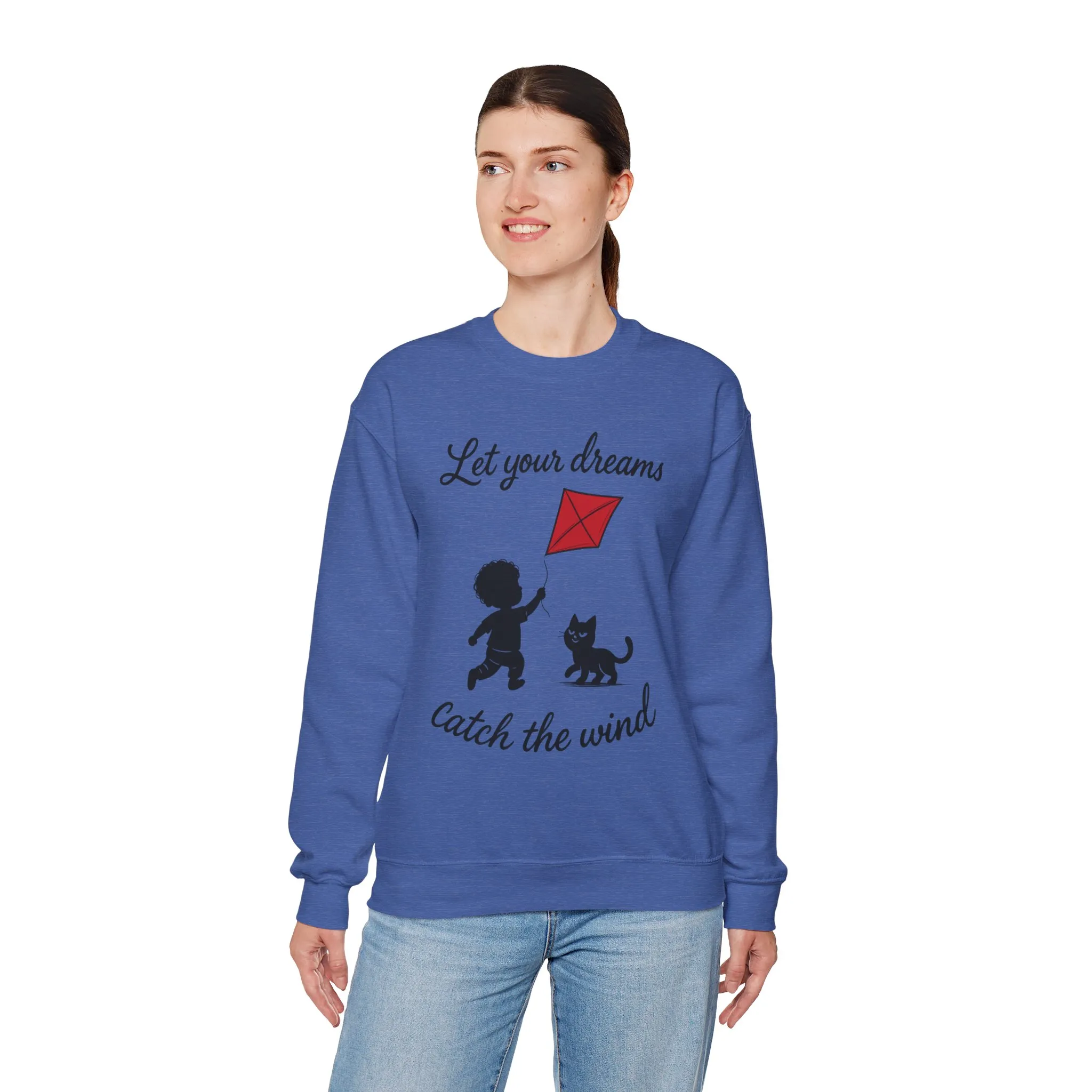 Dream Big Womens Crewneck Sweatshirt, Inspirational Gift, Cozy Lounge Wear, Cat Lover's Apparel, Kid's Motivation Sweatshirt - Image 36