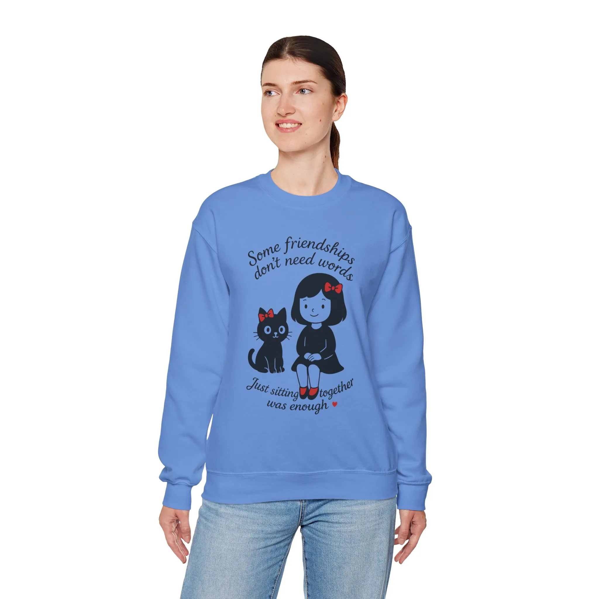 Friendship Womens Sweatshirt - Cozy Womens Crewneck with Cute Cat Design, Perfect Gift for Cat Lovers, Friendship Day, Casual Wear - Image 21