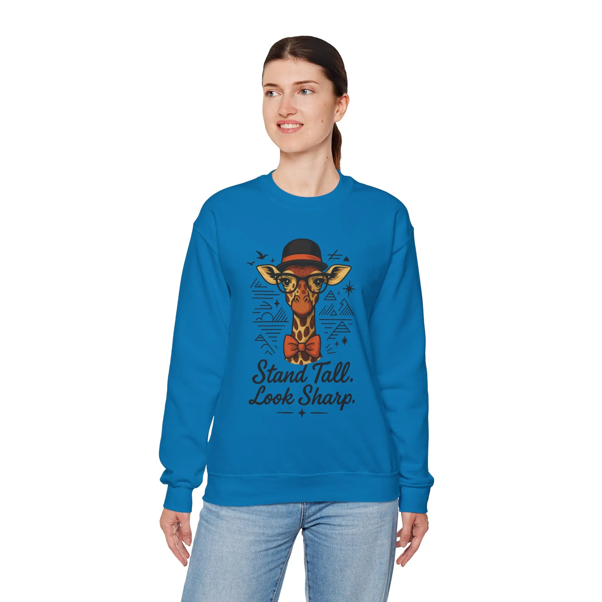 Stylish Giraffe Sweatshirt - Stand Tall, Look Sharp, Unisex Sweater for Animal Lovers, Cozy Gift, Fun Fashion for All Seasons - Image 28