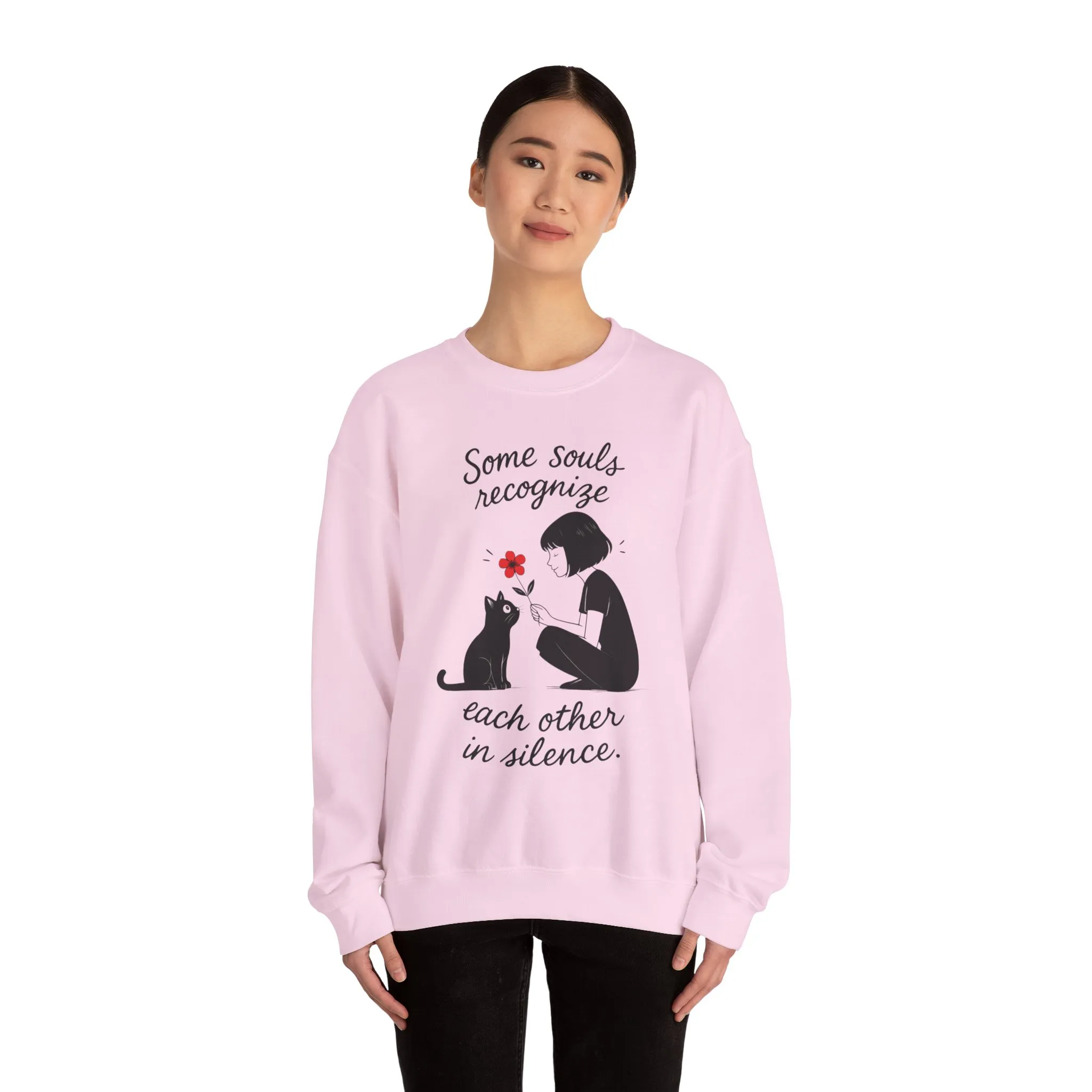 Soulful Cat and Human Crewneck Sweatshirt, Cozy Gift for Cat Lovers, Womens Sweatshirt, Animal Lover Apparel, Thoughtful Gift Idea - Image 26