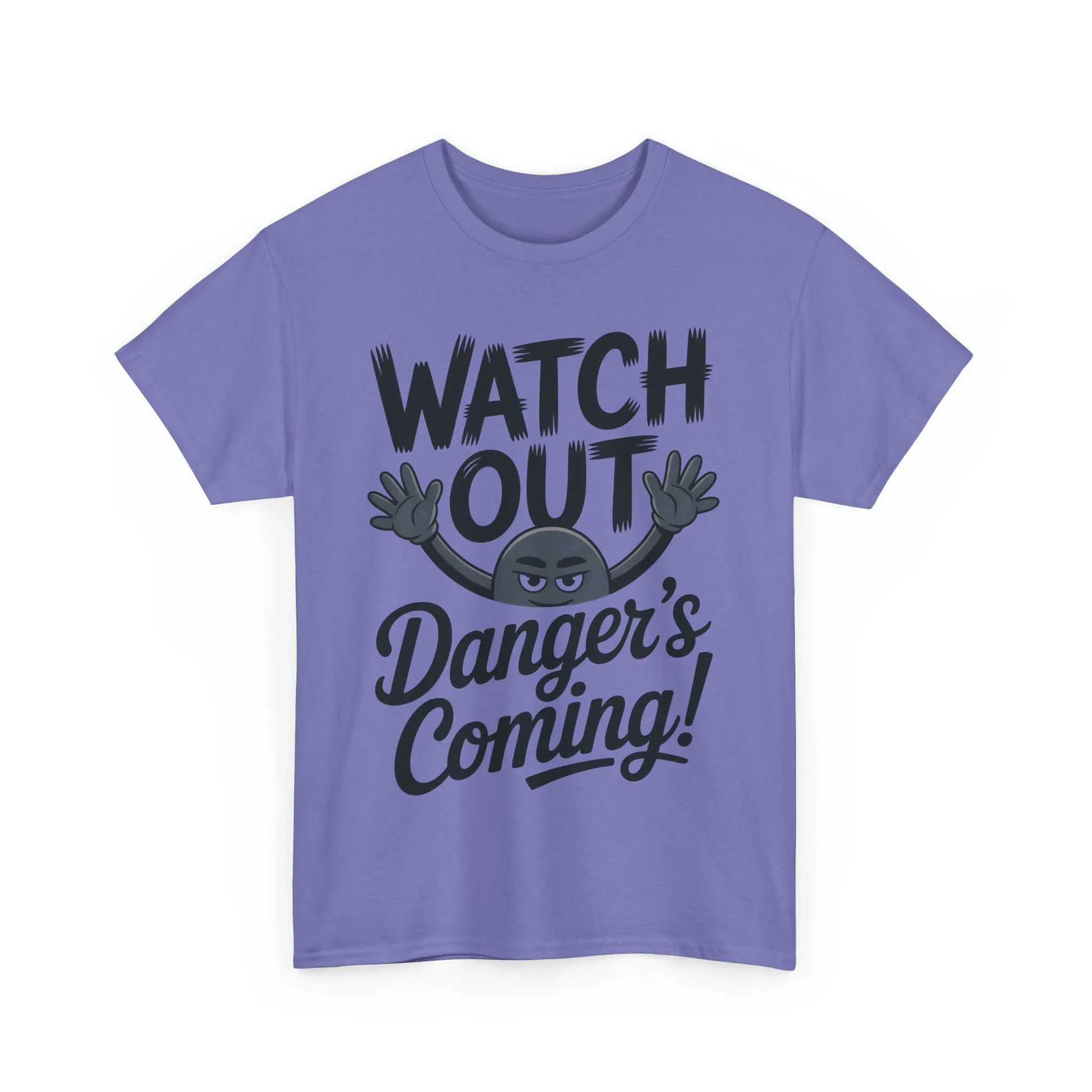 Funny "Watch Out" Cartoon Character T-Shirt, Sketch Style Unisex Heavy Cotton Tee, Minimalist Humorous Graphic Tee, Gift for Him/Her - Image 41