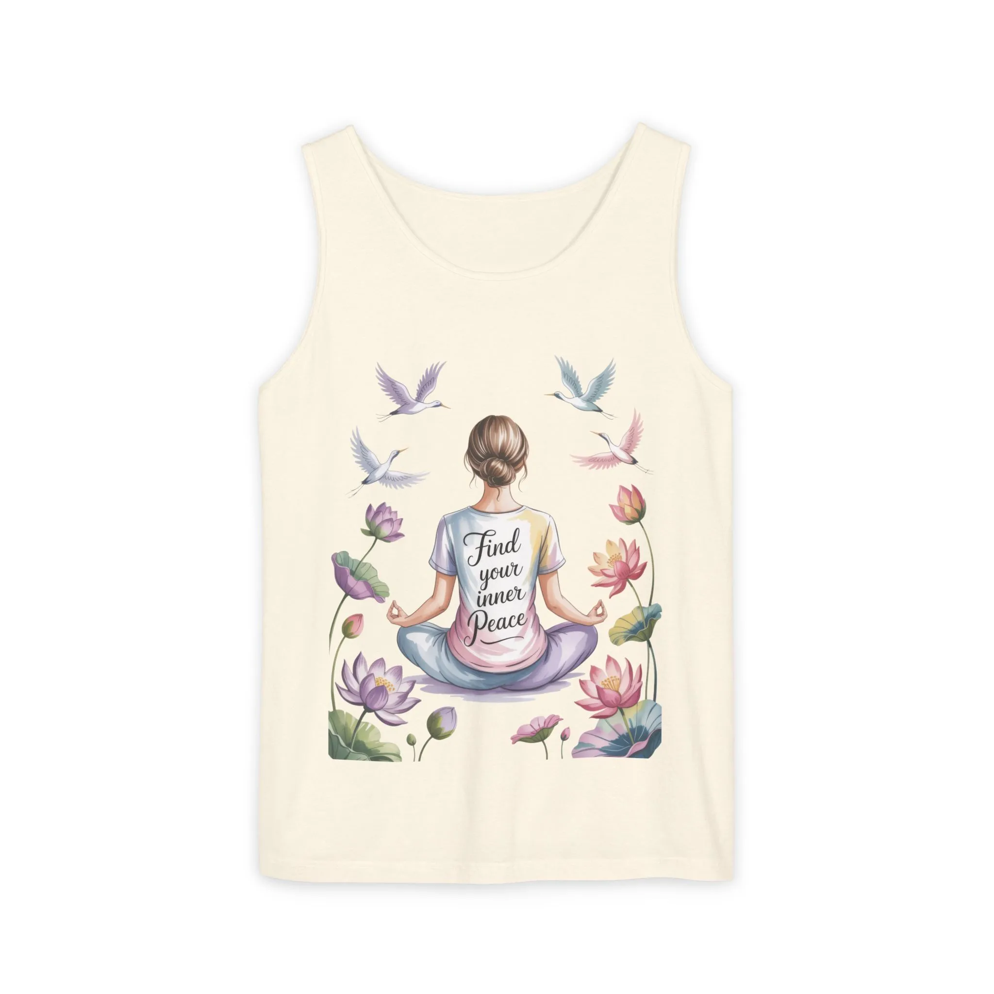 Meditation Floral Womens Tank Top, Find Your Inner Peace, Yoga Apparel, Gift for Mindfulness, Summer Relaxed Wear - Image 19
