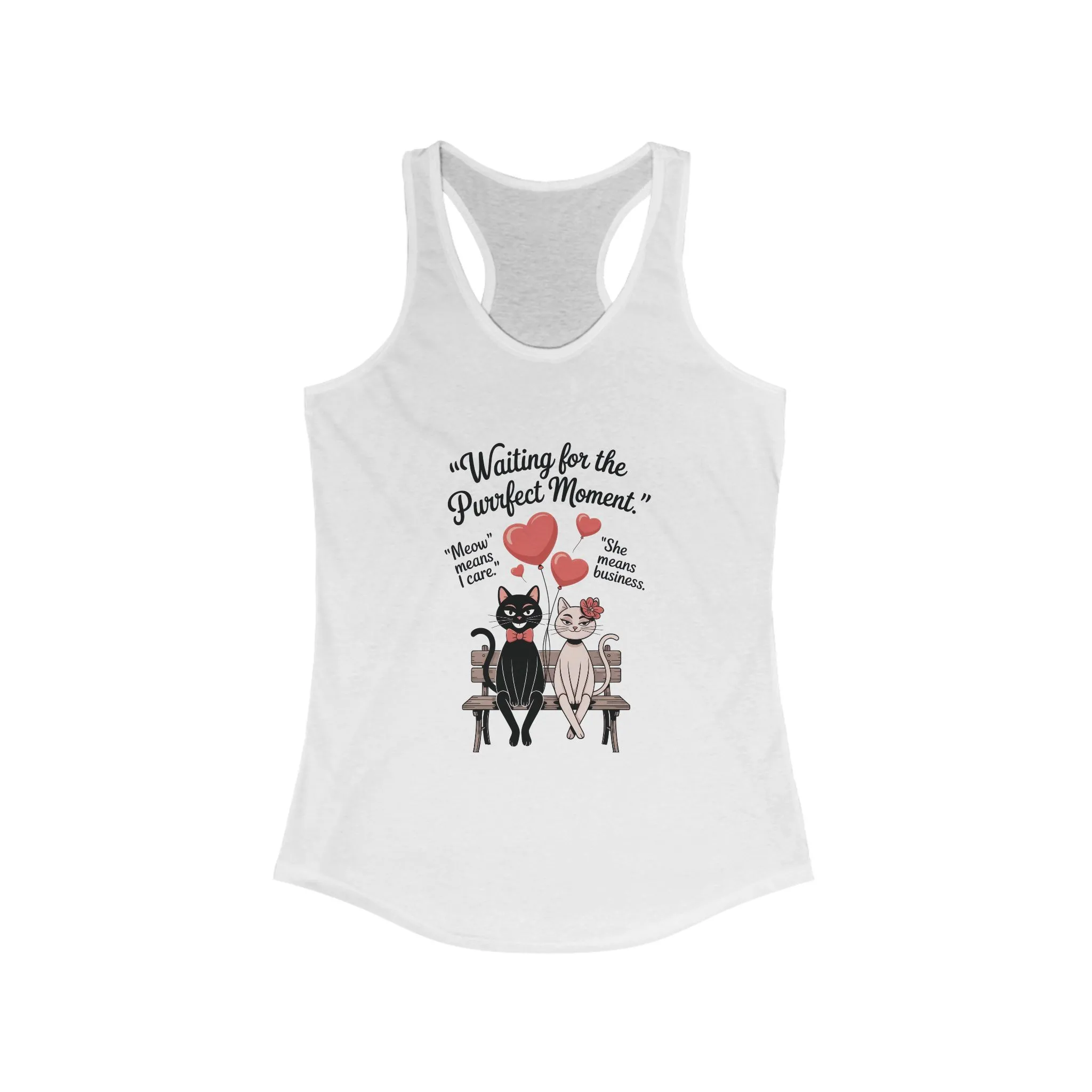 Love and Laughter Women's Tank - Cute Cat Design, Perfect for Summer, Valentine's Gift, Casual Wear, Gym Top - Image 3