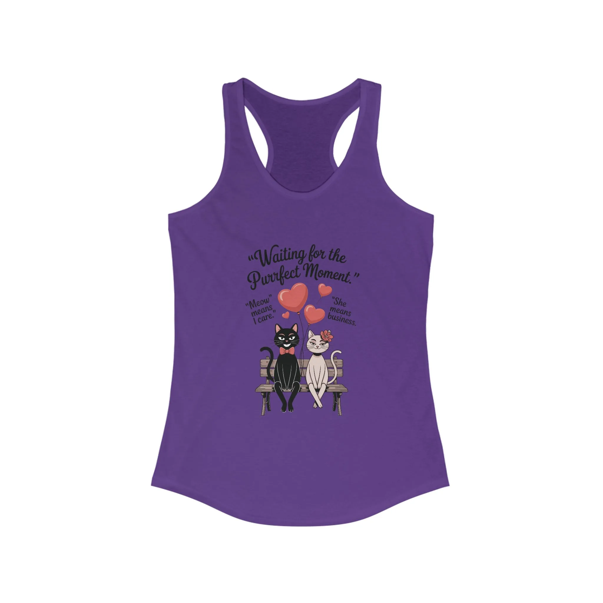 Love and Laughter Women's Tank - Cute Cat Design, Perfect for Summer, Valentine's Gift, Casual Wear, Gym Top - Image 13