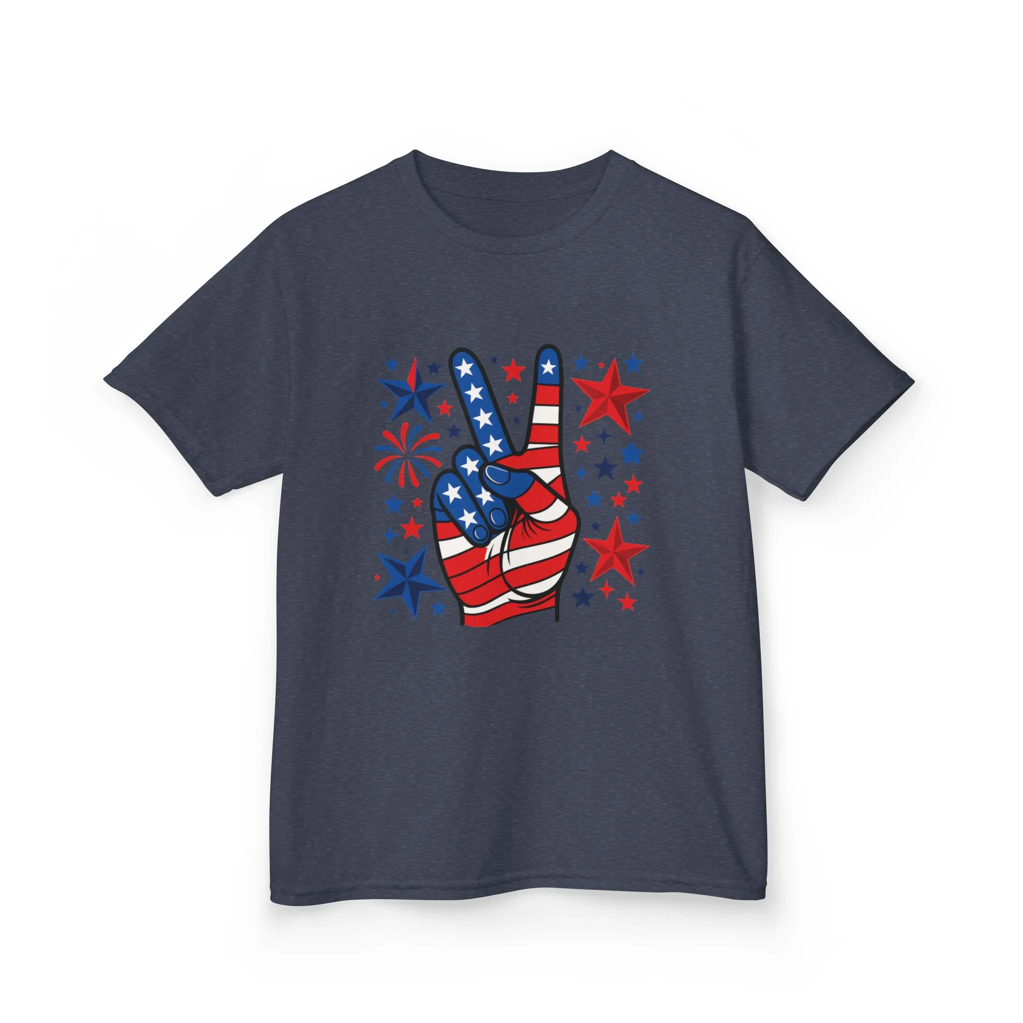 Kids Peace Sign Tee, Patriotic Children's T-Shirt, Americana Style Tee, July 4th Outfit, Independence Day Gift, Star-Spangled Shirt - Image 19
