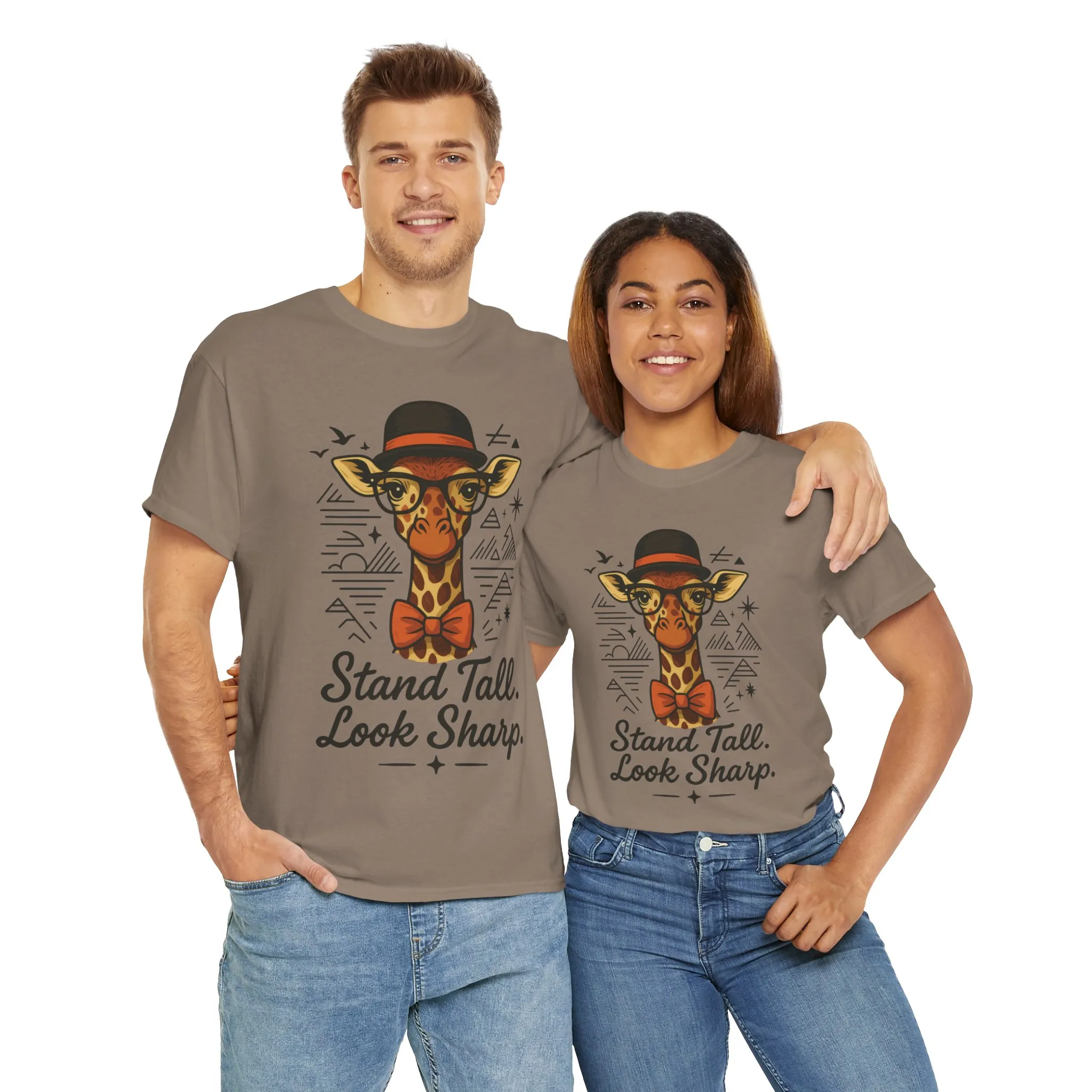 Hipster Giraffe T-Shirt with Hat and Glasses, Whimsical Giraffe Tee, Fun Gift, Cute Graphic Shirt, Unisex Heavy Cotton Tee - Image 14