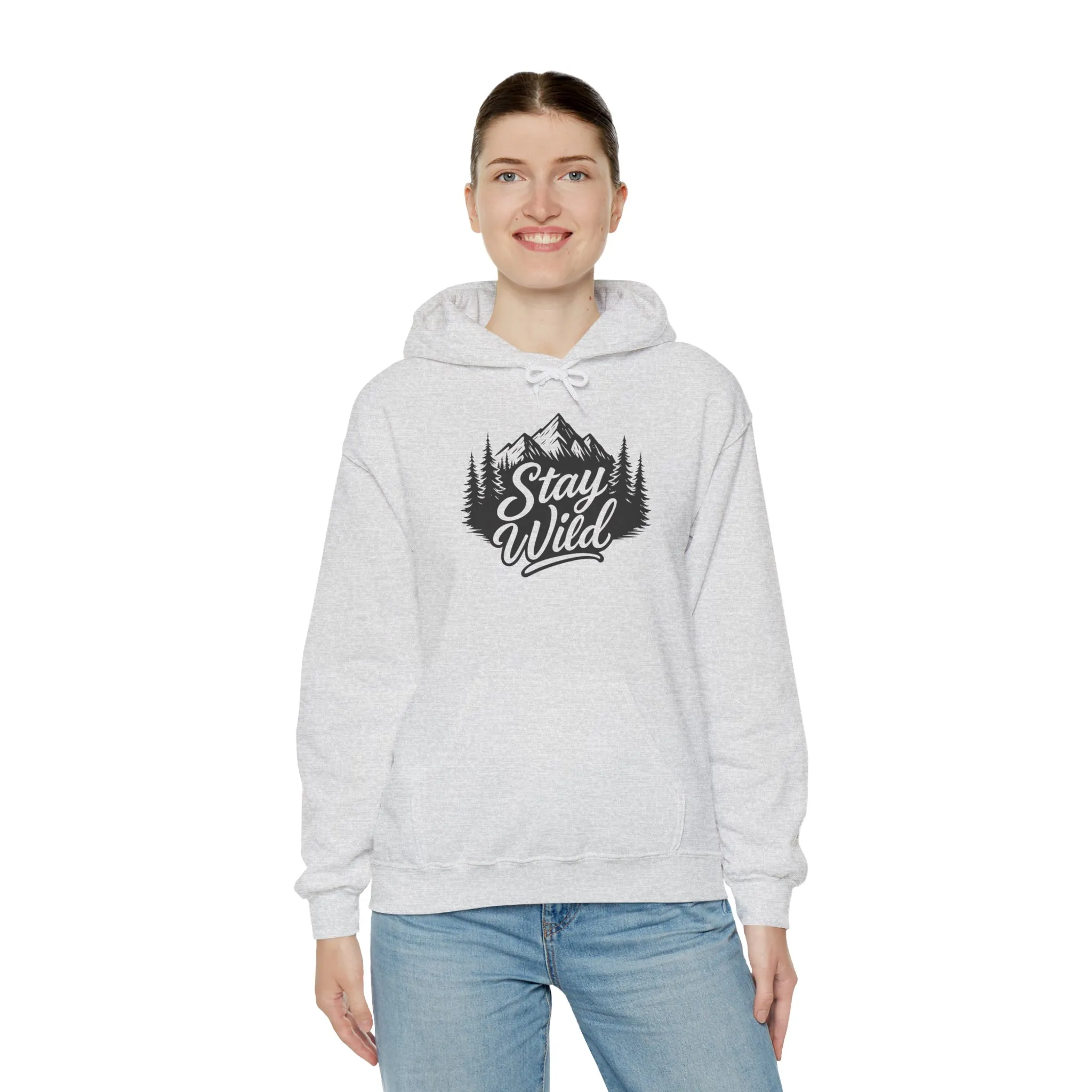 Stay Wild Hoodie, Nature Lover Unisex Pullover, Mountain Adventure Hiking Sweatshirt, Outdoorsy Gift for Him Her - Image 8