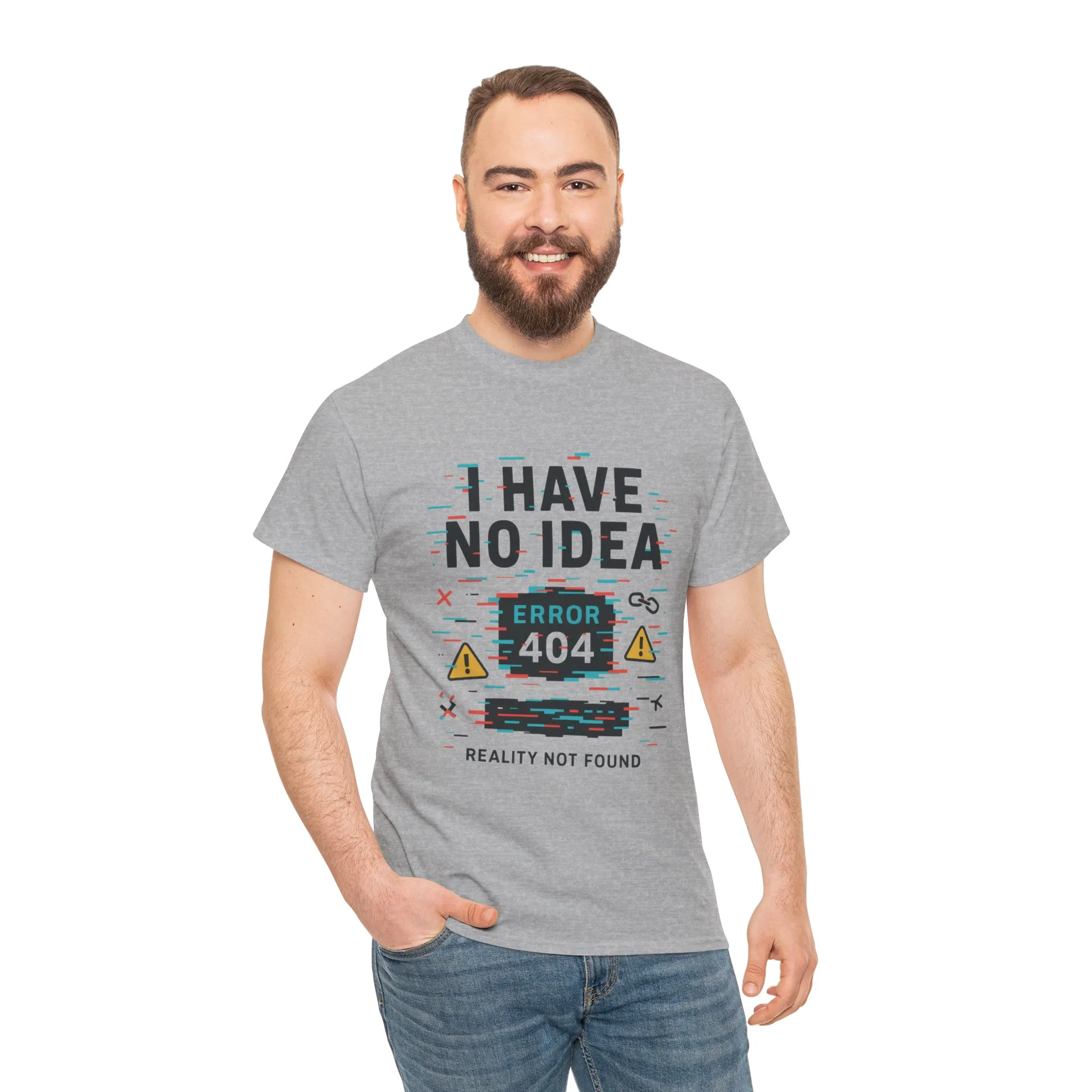 Funny Error 404 Unisex Heavy Cotton Tee, Graphic Tee, Humor Shirt, Gift for Tech Lovers, Casual Wear, Unique T-Shirt - Image 7