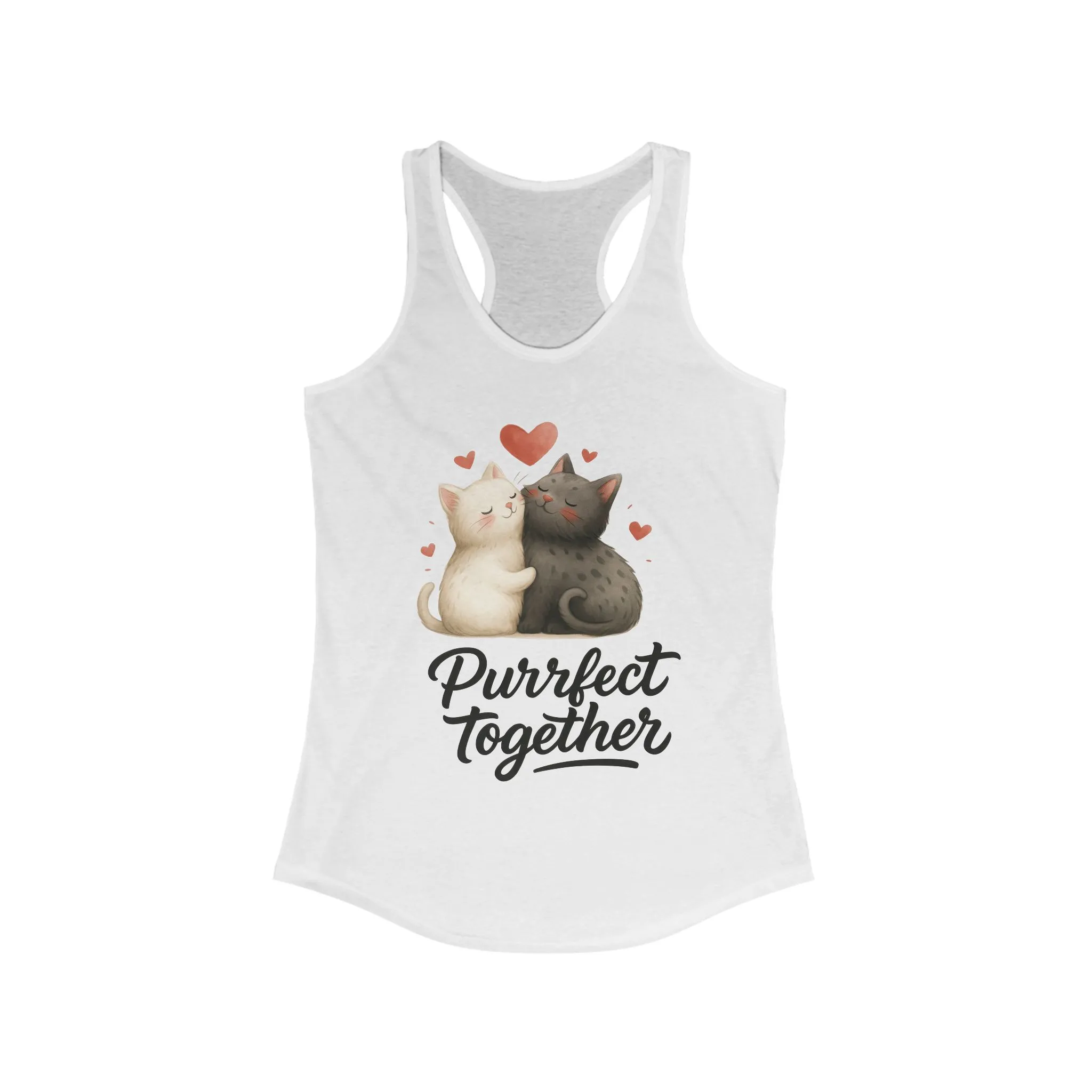 Purrfect Together Cat Lovers Tank, Women's Racerback, Cute Pet Shirt, Gift for Cat Owners, Birthday, Adoption Day, Valentine's Day - Image 3