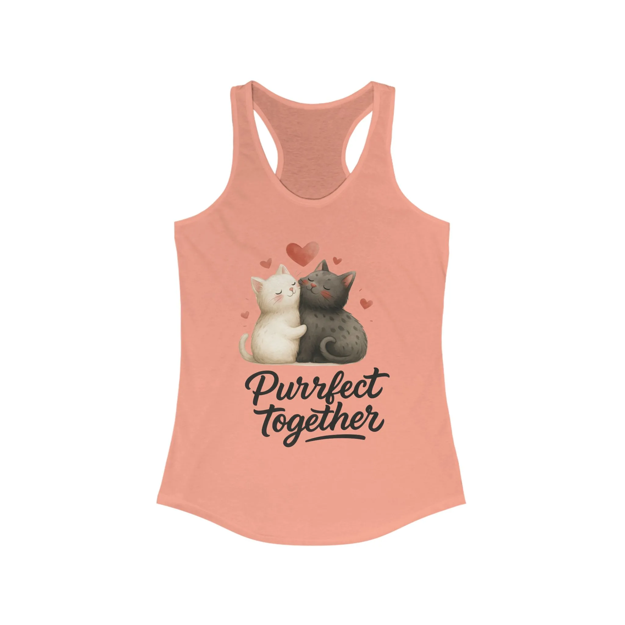 Purrfect Together Cat Lovers Tank, Women's Racerback, Cute Pet Shirt, Gift for Cat Owners, Birthday, Adoption Day, Valentine's Day - Image 5