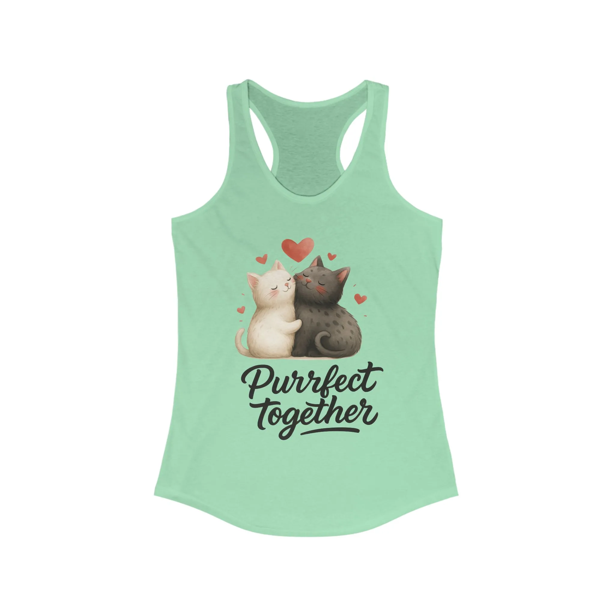 Purrfect Together Cat Lovers Tank, Women's Racerback, Cute Pet Shirt, Gift for Cat Owners, Birthday, Adoption Day, Valentine's Day - Image 9
