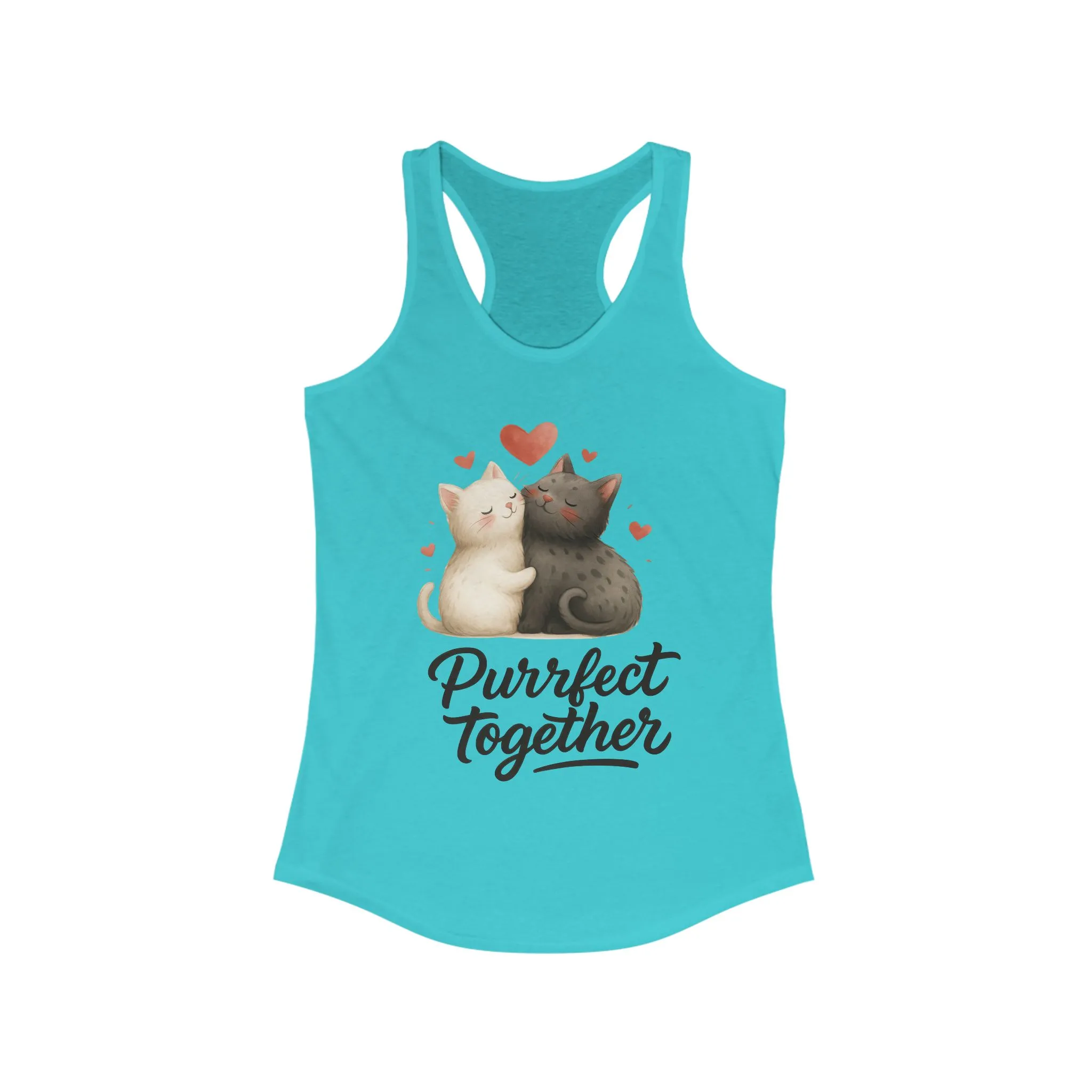 Purrfect Together Cat Lovers Tank, Women's Racerback, Cute Pet Shirt, Gift for Cat Owners, Birthday, Adoption Day, Valentine's Day - Image 11