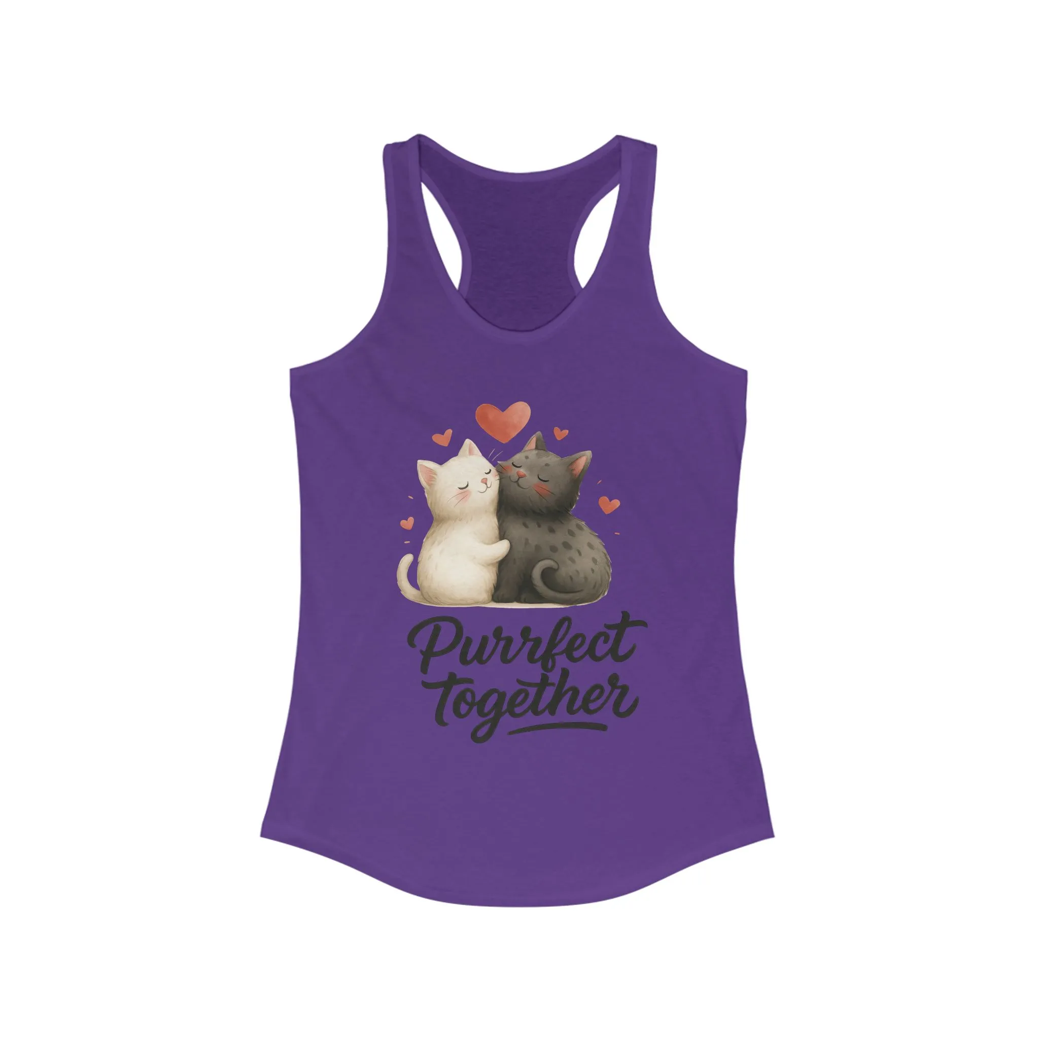 Purrfect Together Cat Lovers Tank, Women's Racerback, Cute Pet Shirt, Gift for Cat Owners, Birthday, Adoption Day, Valentine's Day - Image 17