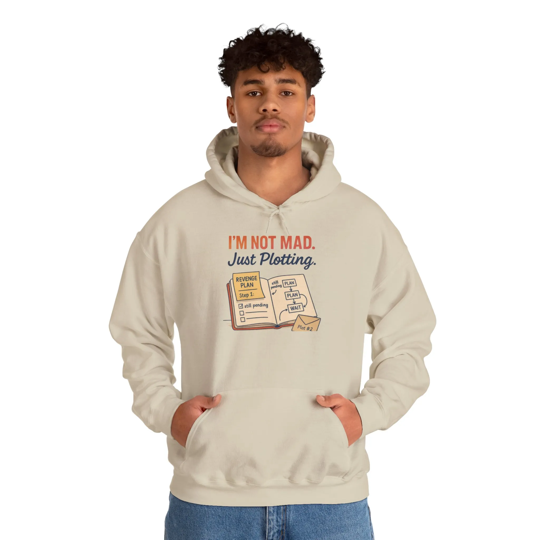 Funny Revenge Hoodie for Men, I'm Not Mad Just Plotting, Passive Aggressive Humor Sweatshirt, Funny Planning Hoodie - Image 8