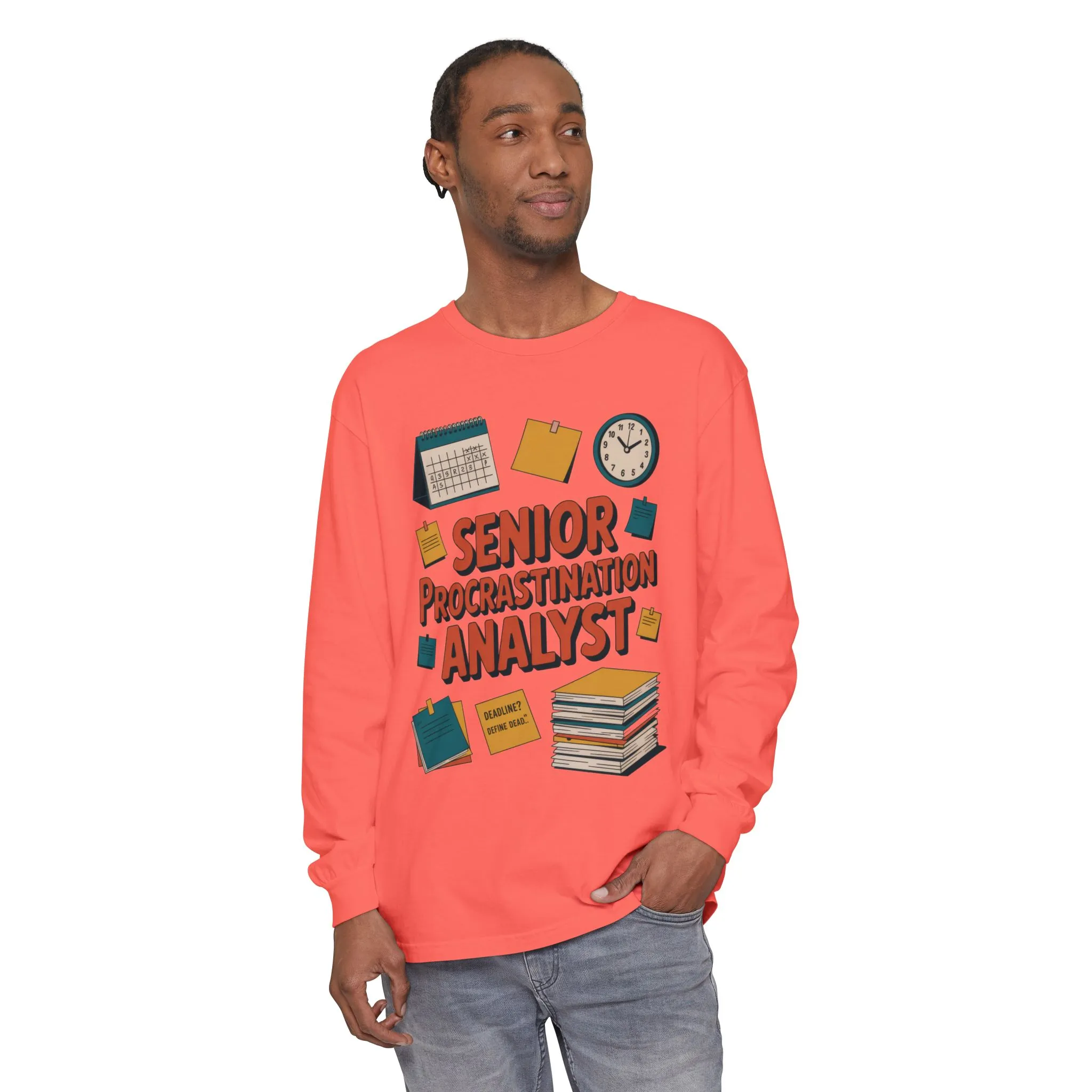Senior Procrastination Analyst Long Sleeve Tee, Funny Work Shirt,Gift for Analysts, Office Humor, Meme Long Sleeve, Motivation Humor Apparel - Image 33