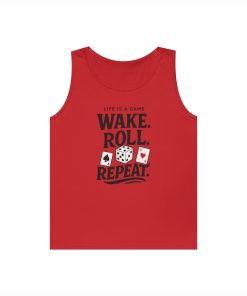 Game Themed Tank Top, Casual Tee, Gift for Gamers, Fun Workout Top, Funny Dice & Cards Shirt, Unisex Gambling Gift