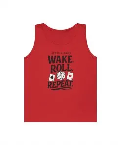 Game Themed Tank Top, Casual Tee, Gift for Gamers, Fun Workout Top, Funny Dice & Cards Shirt, Unisex Gambling Gift
