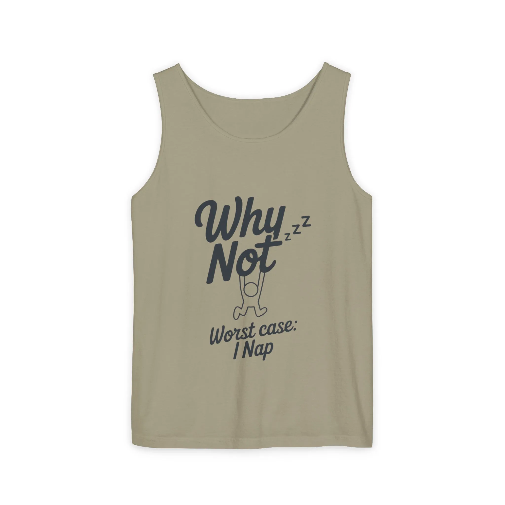 Comfy Mens Tank Top - Why Not? | Perfect for Relaxing, Gift for Nappers, Summer Wear, Vacation Apparel, Hilarious Lounge Top - Image 7
