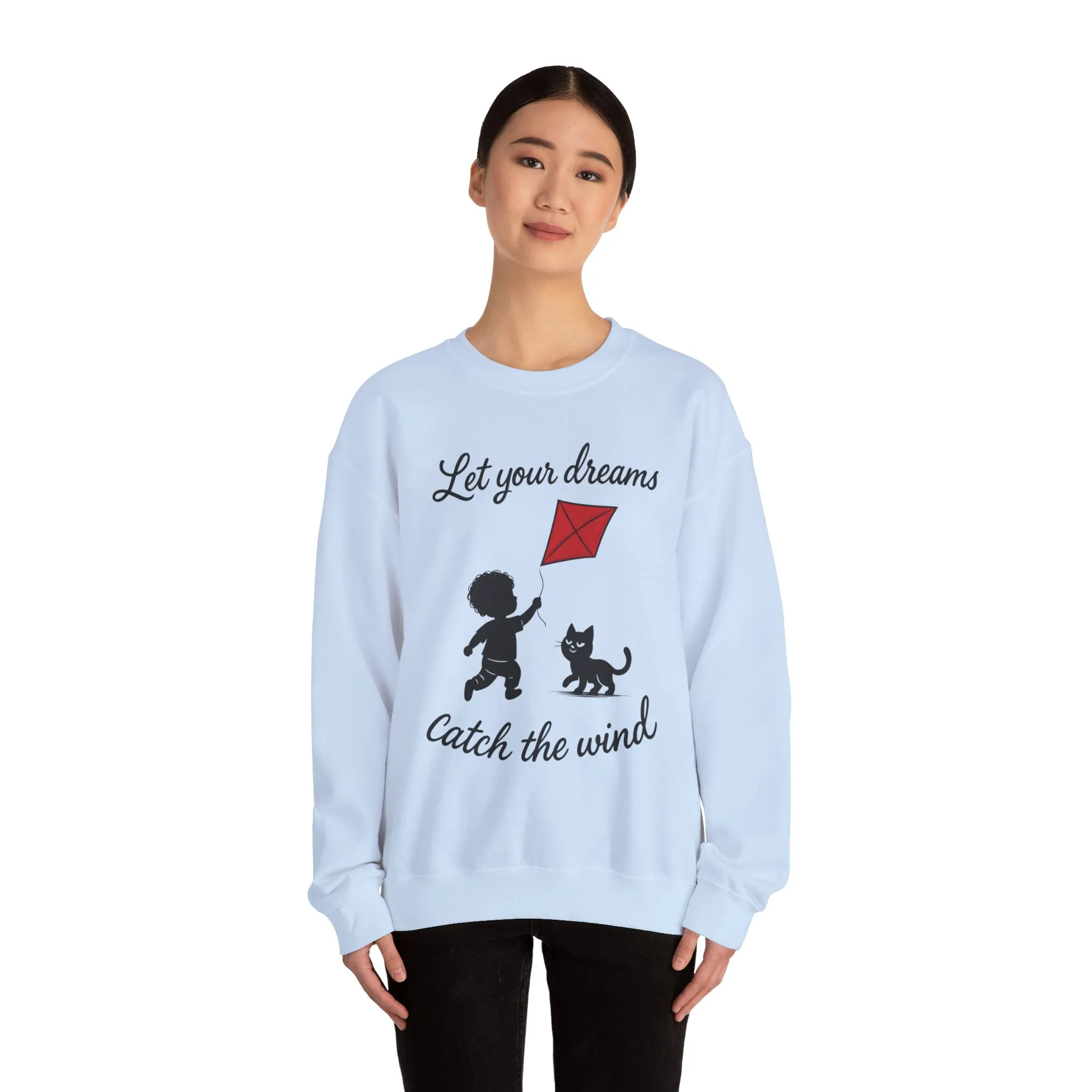 Dream Big Womens Crewneck Sweatshirt, Inspirational Gift, Cozy Lounge Wear, Cat Lover's Apparel, Kid's Motivation Sweatshirt - Image 32