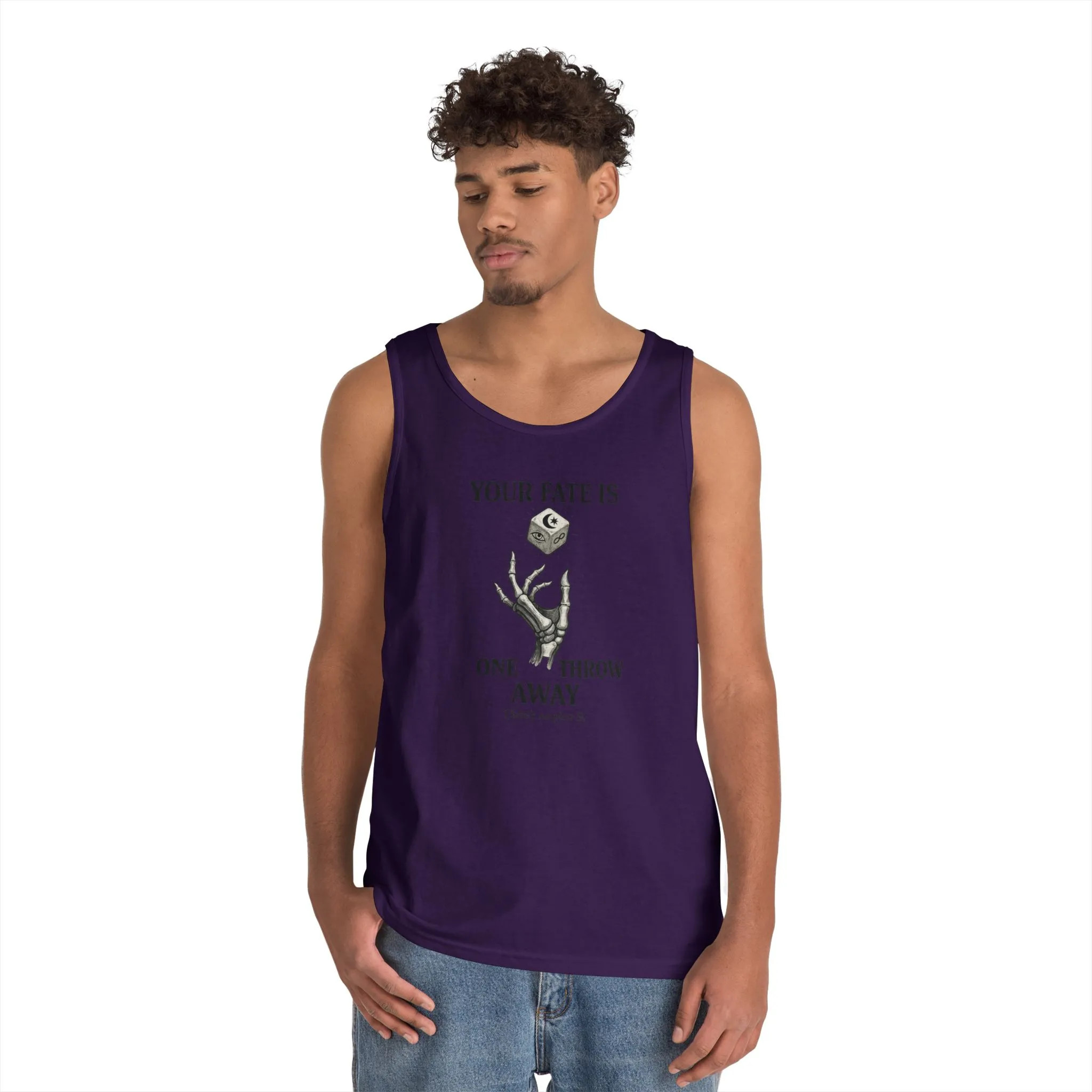 Your Fate Mens Tank Top, Skeleton Dice Graphic Tank, Trendy Gift for Gamers, Gambling Tee, Unique Quote Apparel, Workout Tank, Fitness Shirt - Image 14