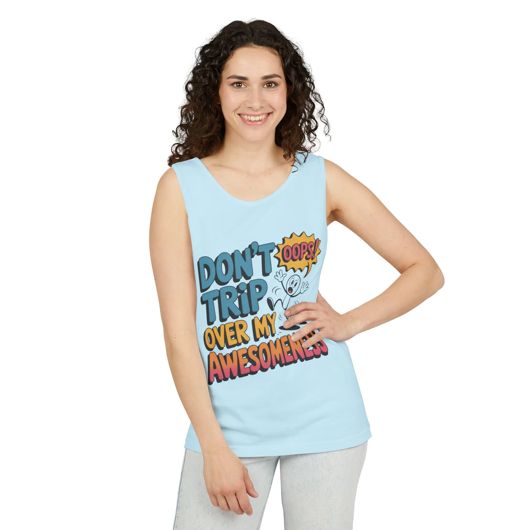 Funny Graphic Tank Top, Don't Trip Over My Awesomeness Tank, Womens Cotton Tank for Casual Wear, Gift for Friends, Birthday Gift, Humor Tee