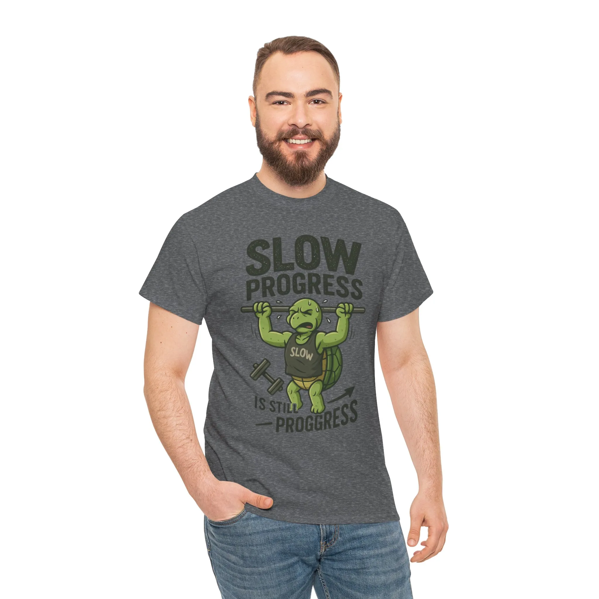 Slow Progress Gym Shirt, Funny Turtle Workout Tee for Men, Motivational Fitness Gift, Humor T-Shirt, Unisex Activewear, Workout Gift - Image 14