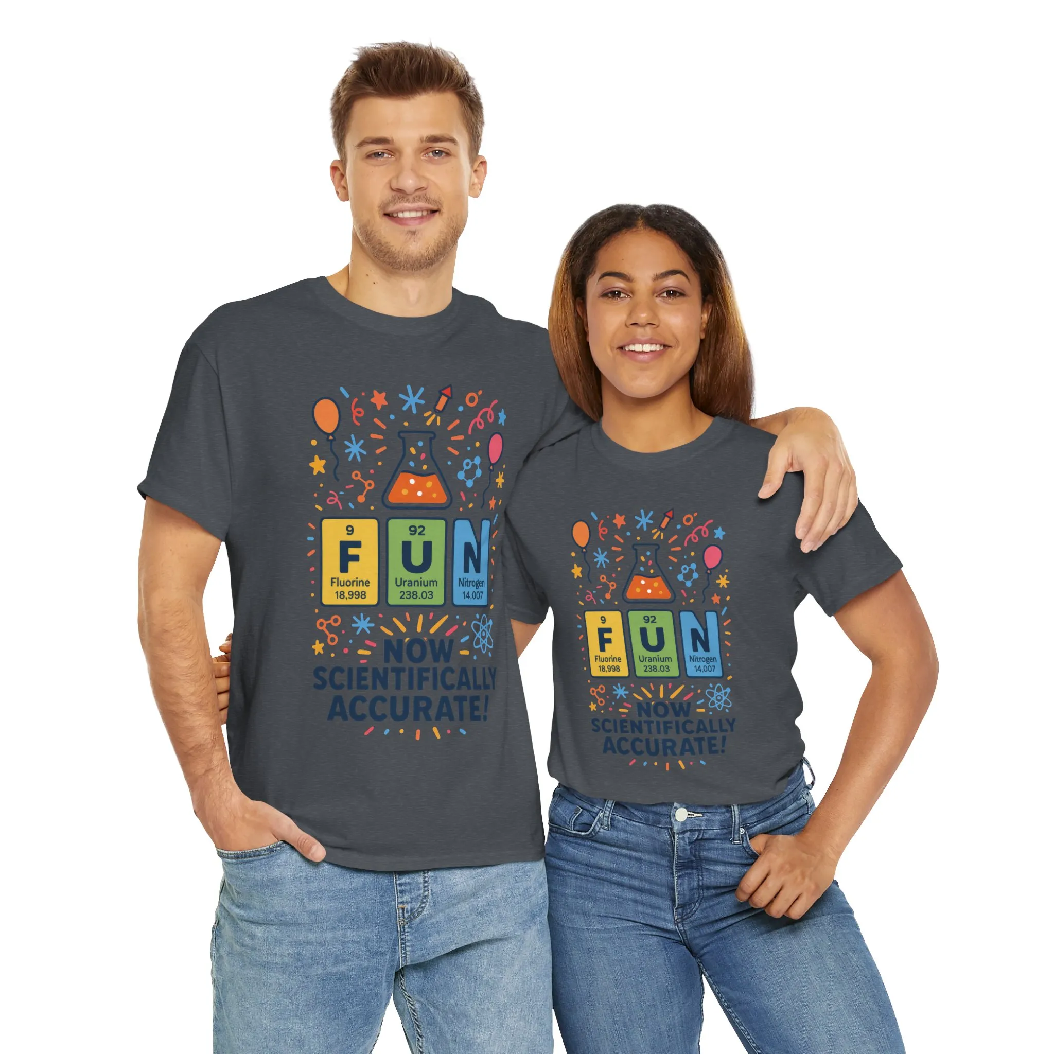 Fun Science Unisex Heavy Cotton Tee, Perfect for STEM Lovers, Gift for Science Teachers, FUN Periodic Table Tee,Nerdy Unisex Shirt
