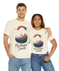 Paragliding Adventure T-Shirt, Mountain Landscape Tee, Nature Travel Lover Shirt, Outdoor Hiking Gift, Unisex Heavy Cotton Tee