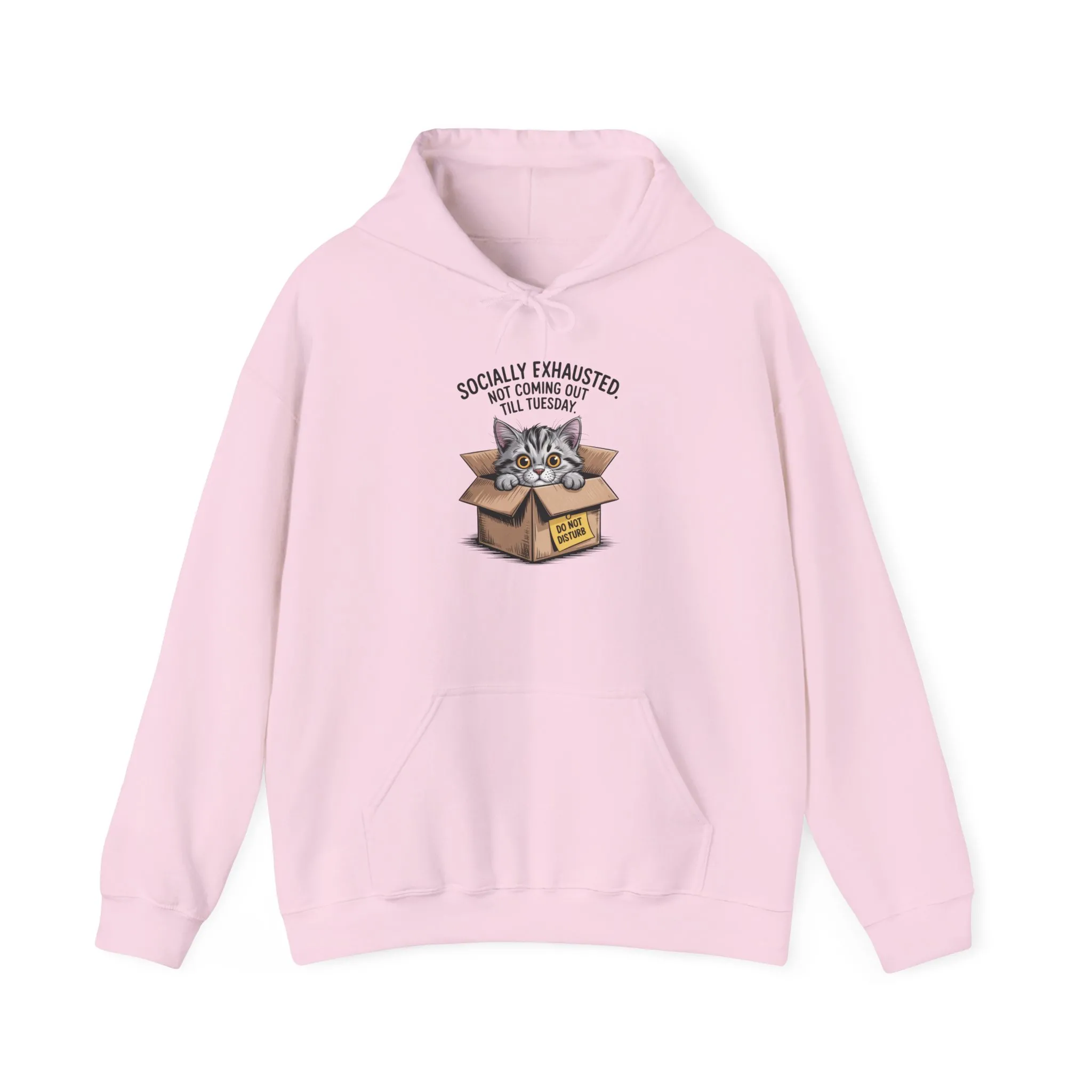 Socially Exhausted Cat Hoodie - Cozy Sweatshirt for Cat Lovers, Funny Gift, Casual Wear, Unique Animal Apparel, Perfect for Relaxing Days - Image 25