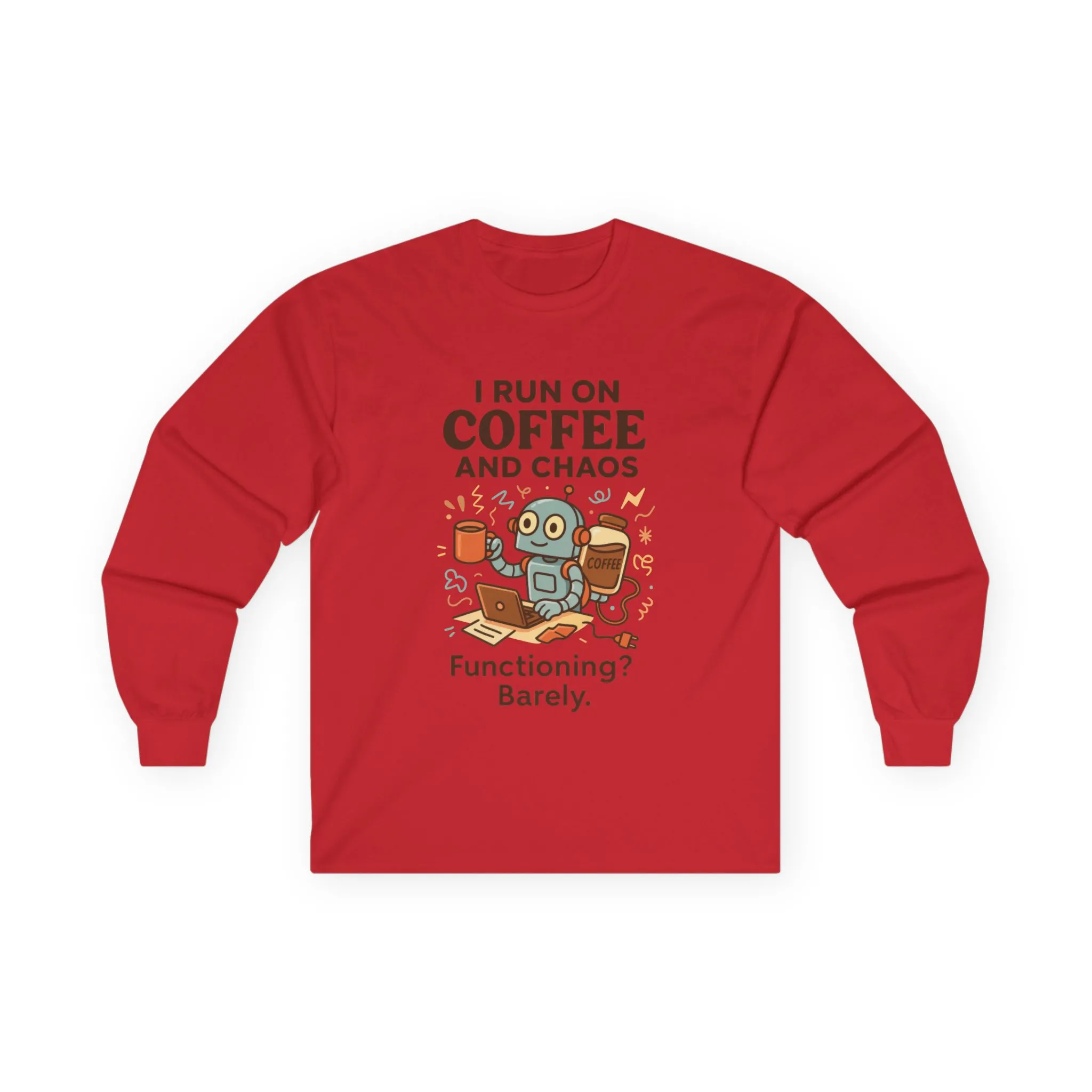 Coffee Lover Long Sleeve Tee, Tee for Coffee Enthusiasts, Funny Gift for Coffee Lovers, Unisex Long Sleeve Shirt, Work from Home Humor Tee - Image 19