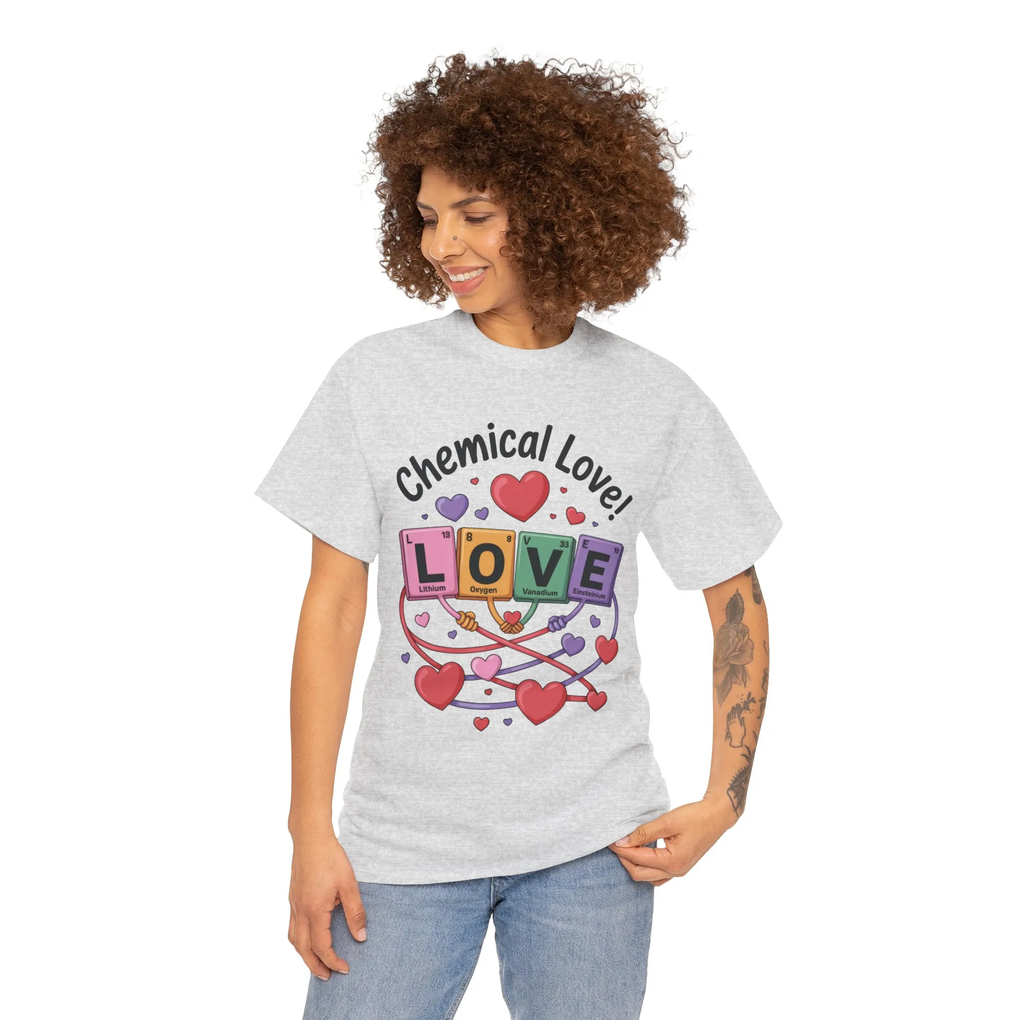 Chemical Love Unisex Heavy Cotton Tee, Cute Couple Shirt, Science Lovers Apparel, Valentines Day Top, Chemistry Lover Gift, Element Table - Image 29