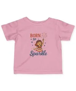 4th of July Baby Girl Tee, Born to Sparkle, Patriotic Toddler Tee, Independence Day Outfit for Girls